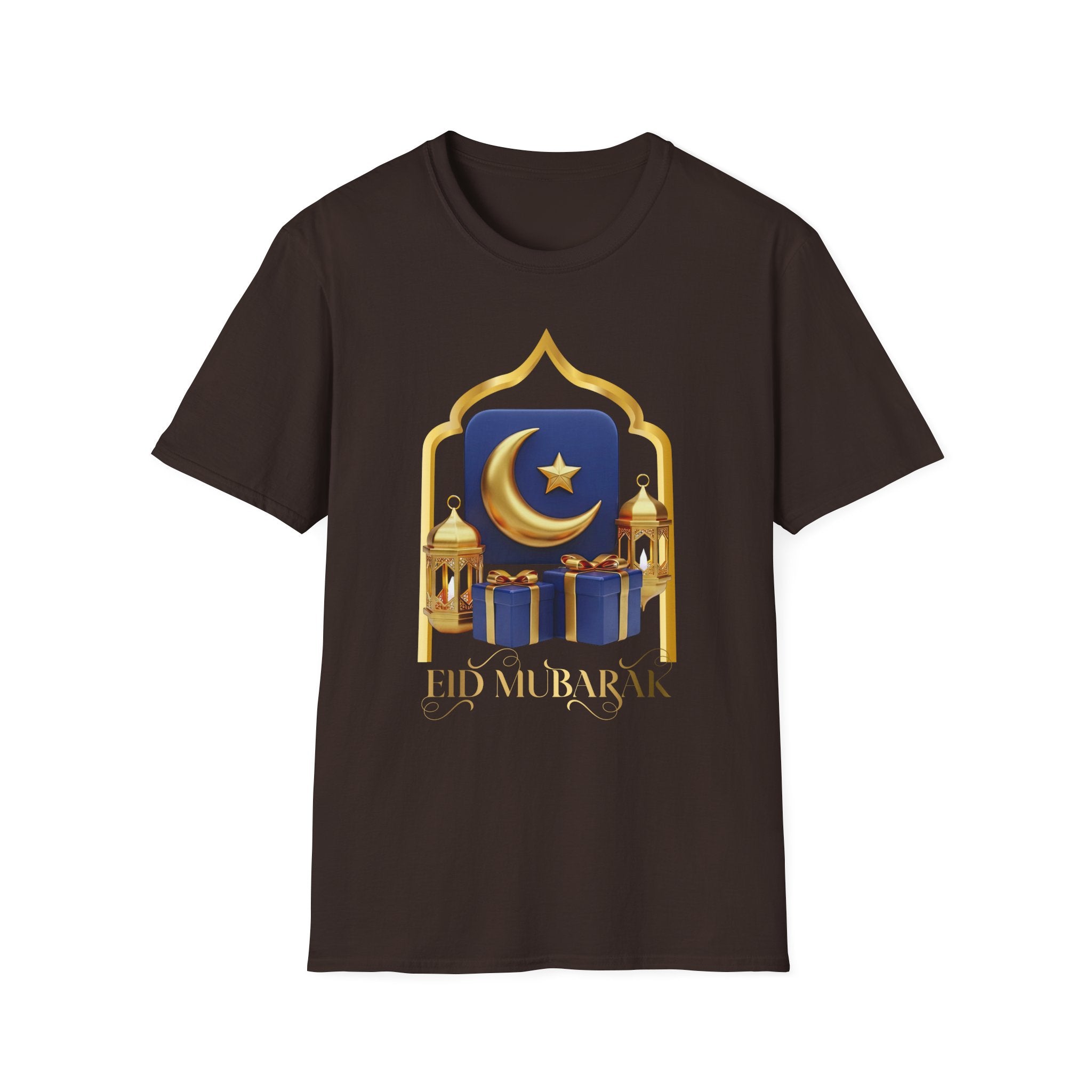 Eid Mubarak T-Shirt — Crescent Moon & Mosque Graphic