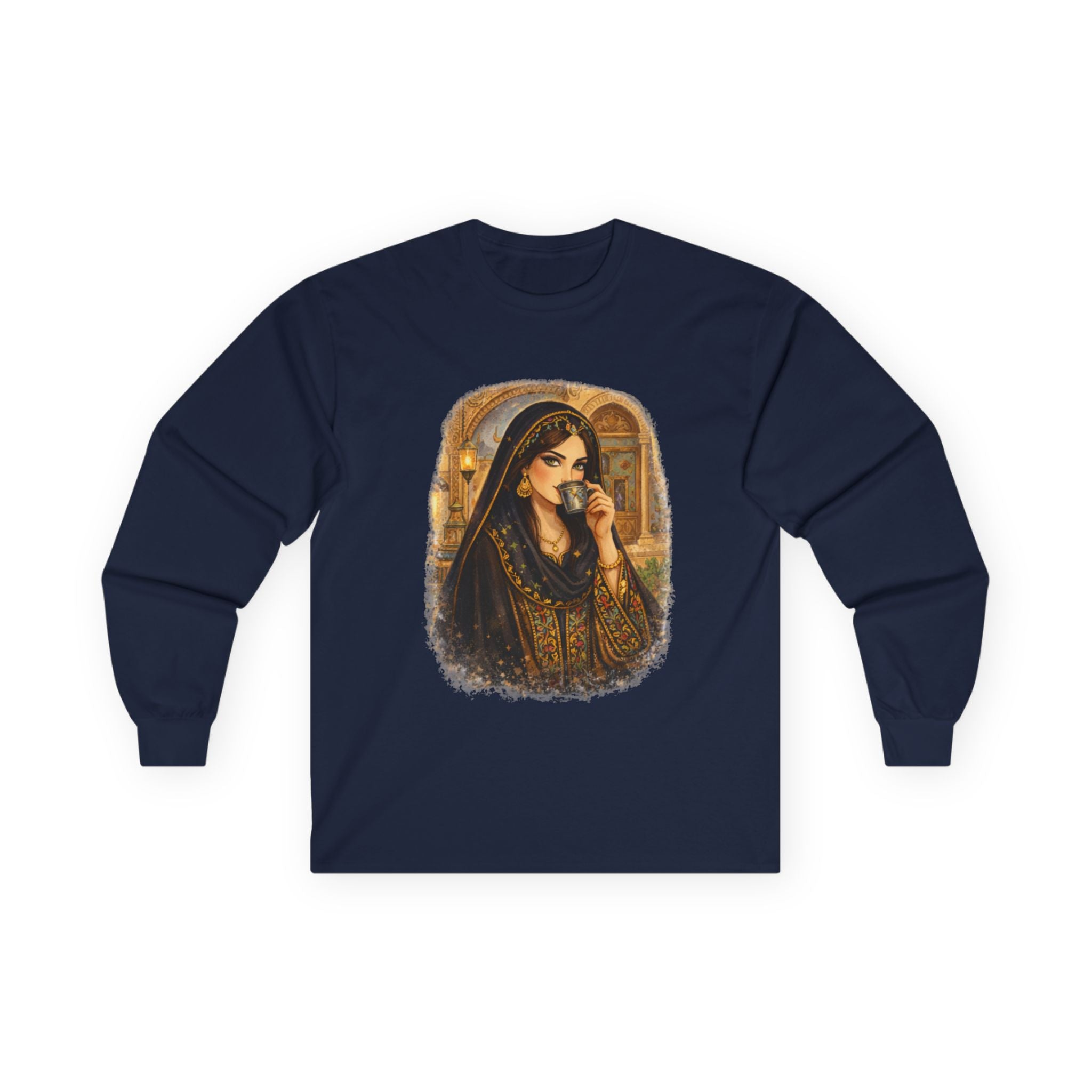 Vintage Arabian Princess Portrait Long Sleeve Tee