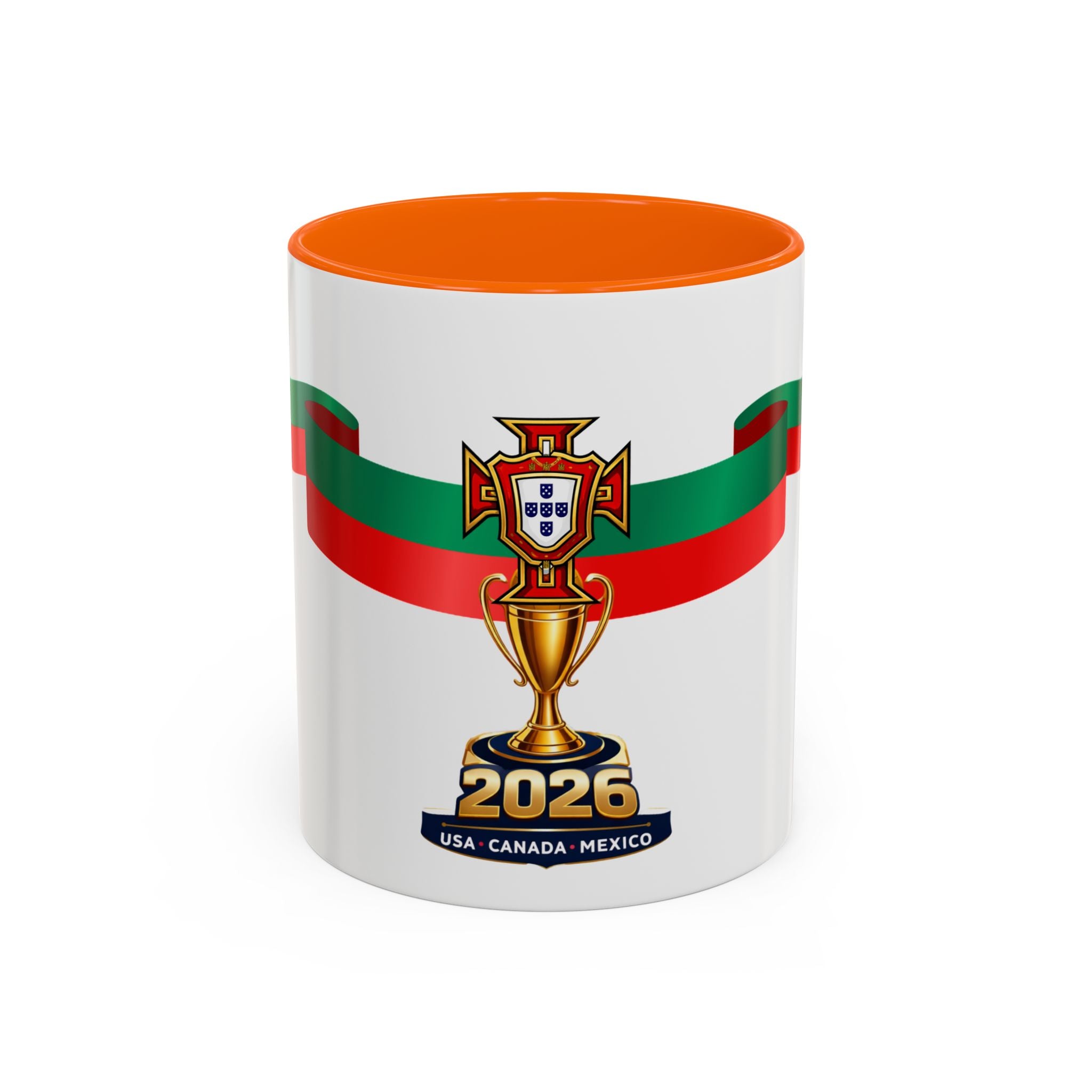 Portugal 2026 Soccer Cup Accent Coffee Mug – Portugal 2026 Trophy Design