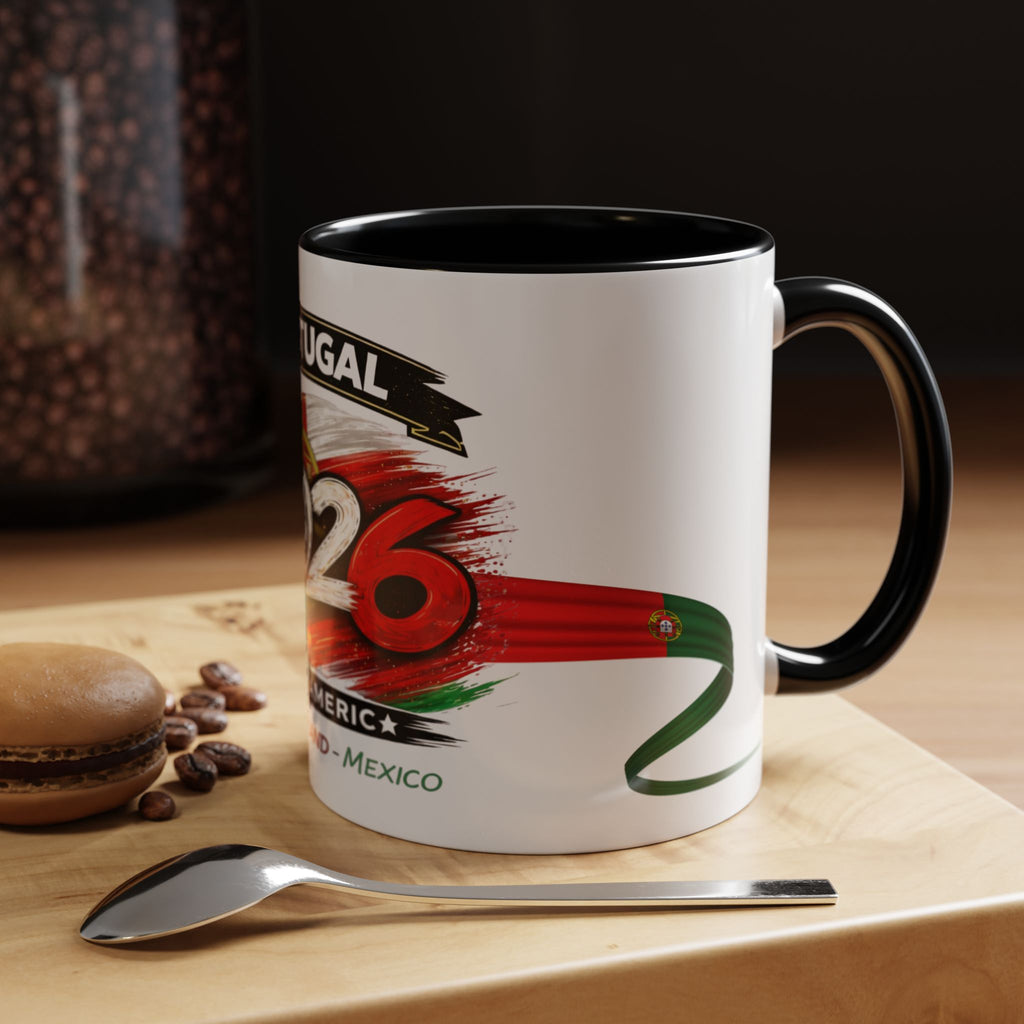 Portugal 2026 Soccer Cup Accent Coffee Mug — USA England Mexico Host Nations