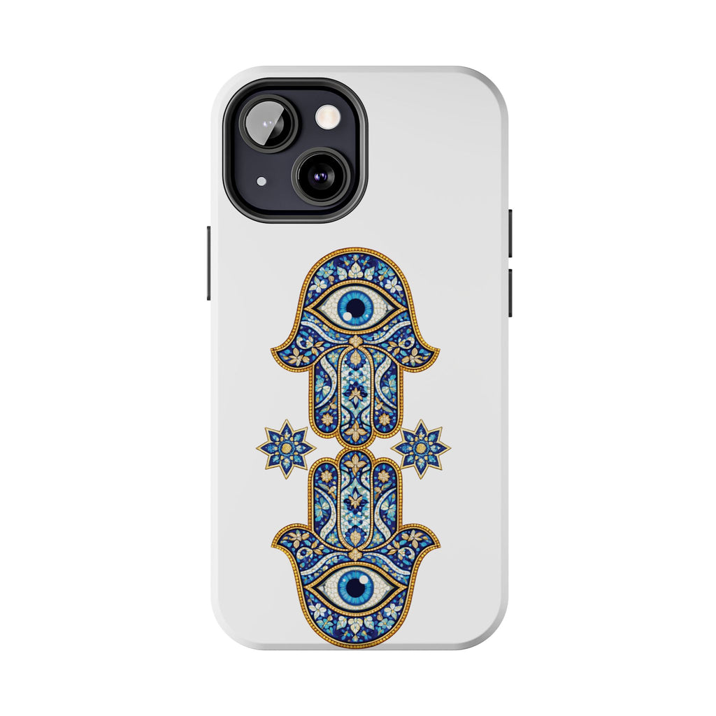 Hamsa Eye Tough Phone Case — Blue Mosaic Protective Phone Cover
