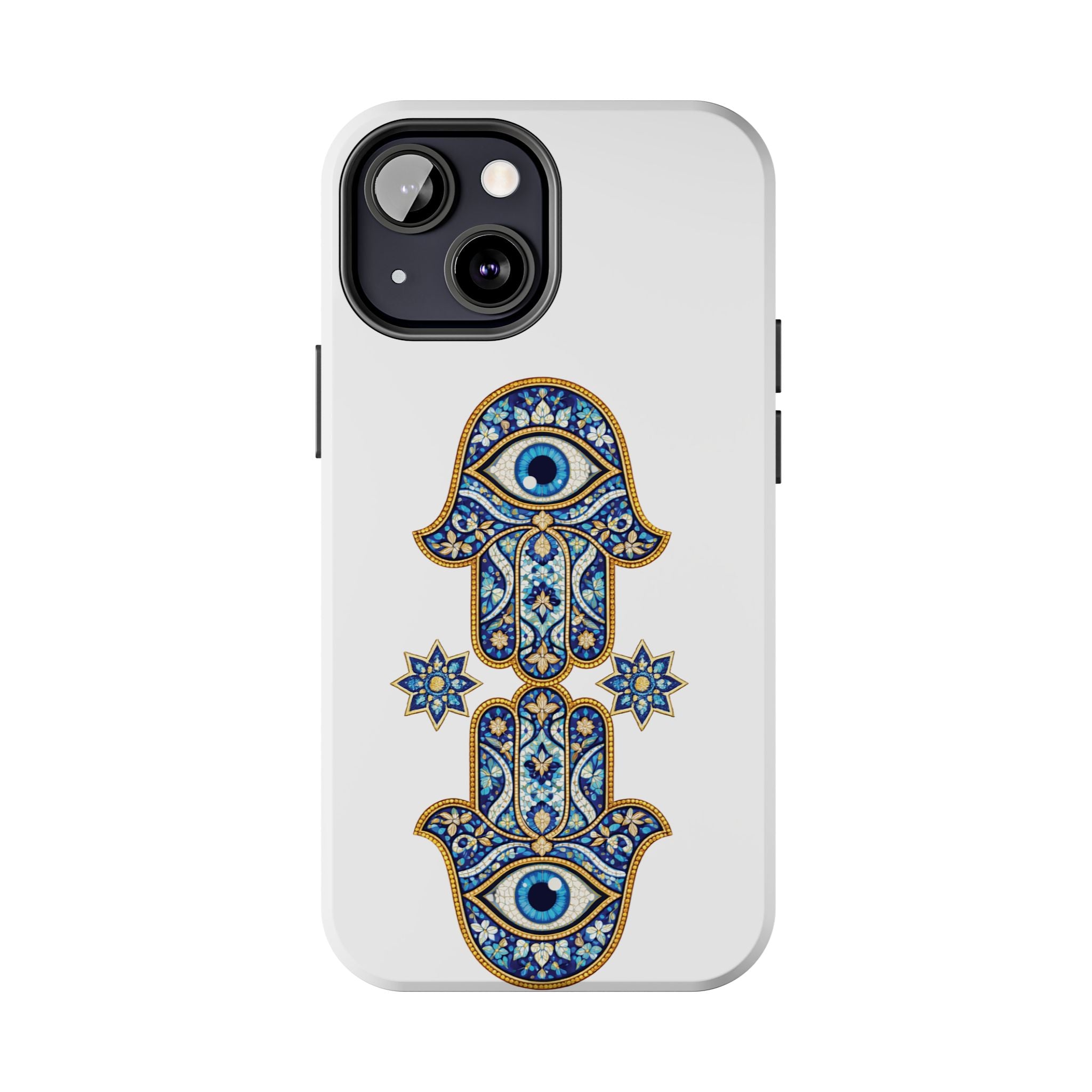 Hamsa Eye Tough Phone Case — Blue Mosaic Protective Phone Cover