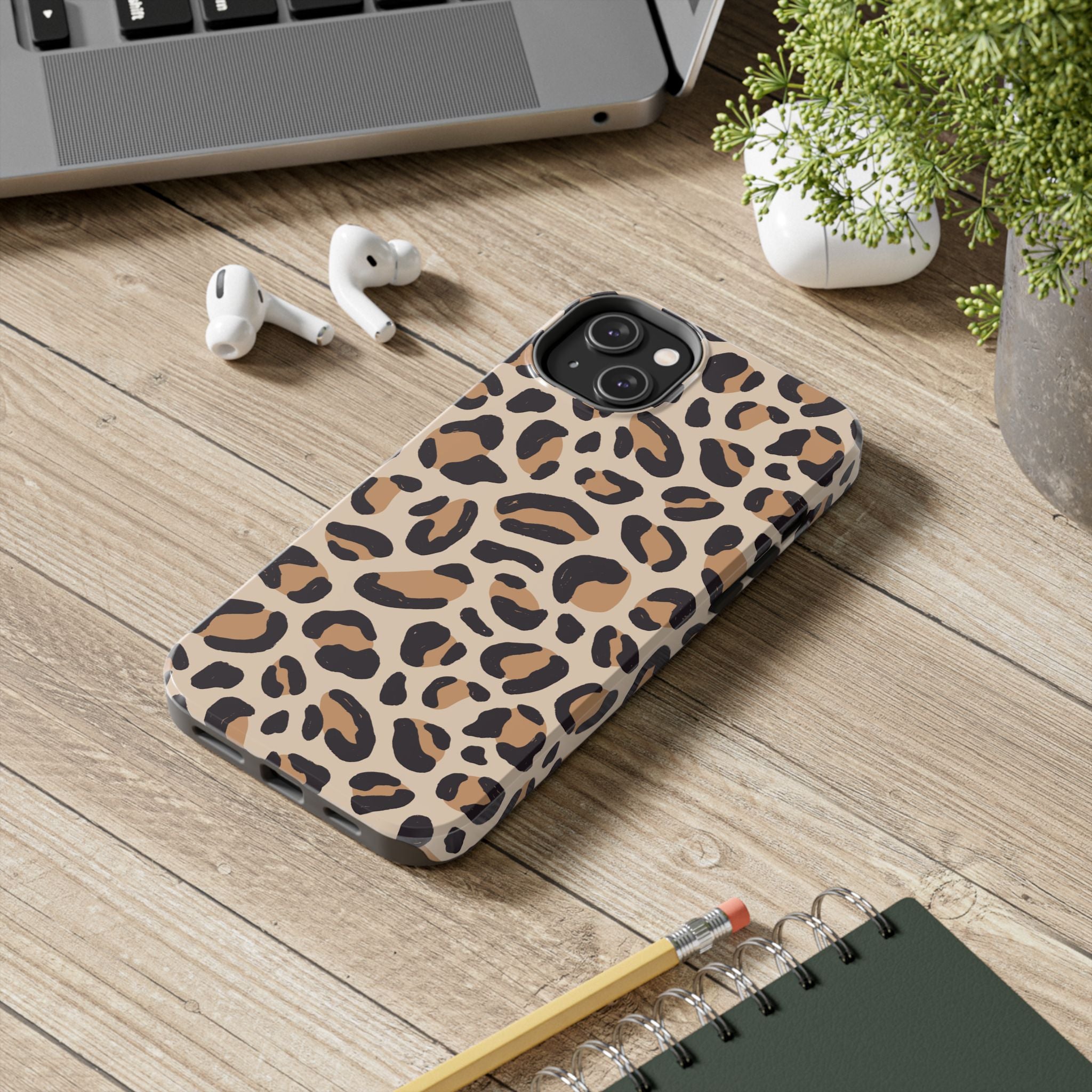 Leopard Print Tough Phone Case – Durable Glam Protective Cover