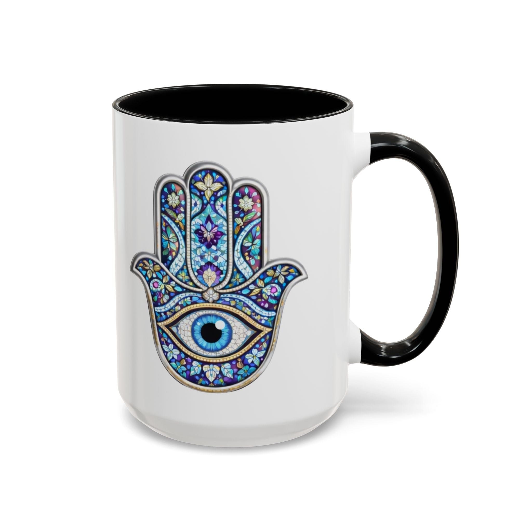 Hamsa Eye Accent Coffee Mug