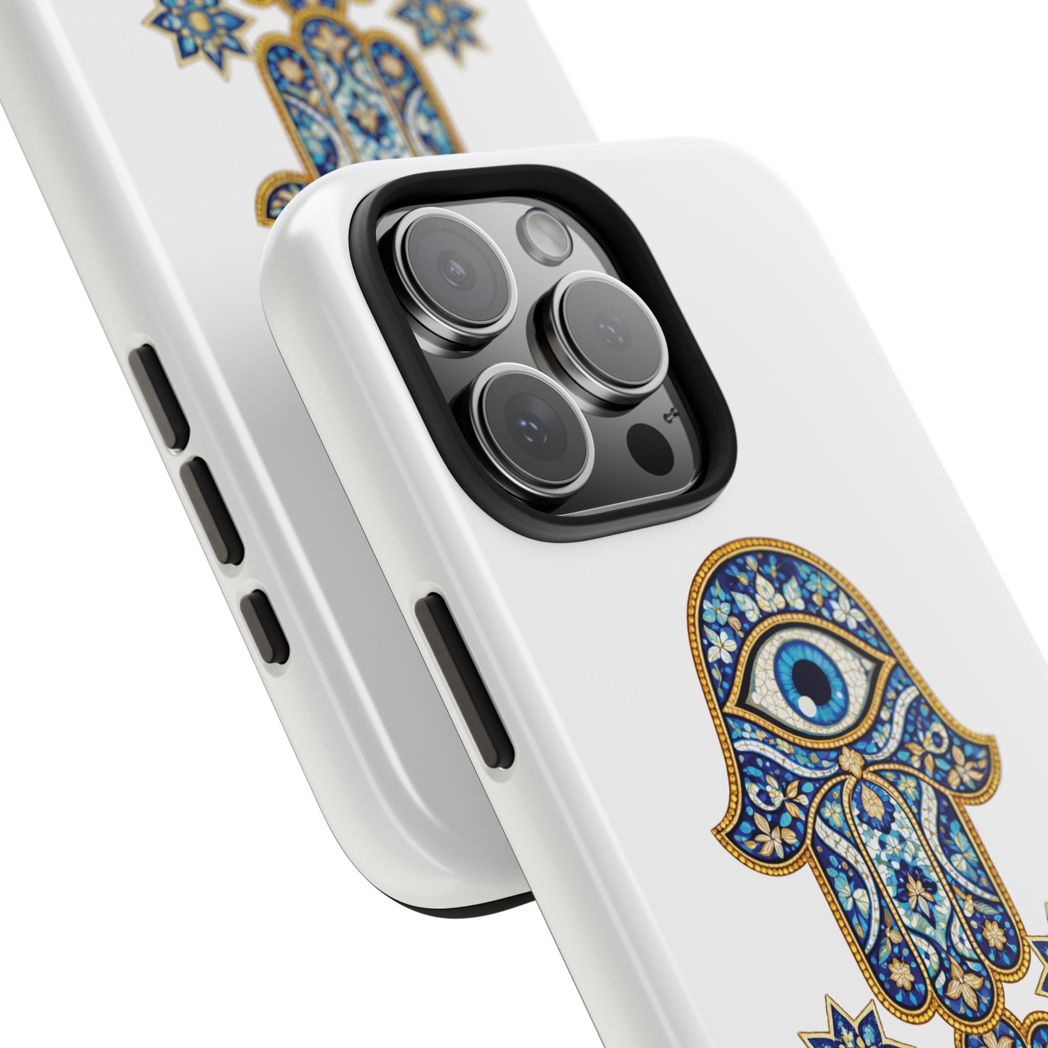 Hamsa Eye Tough Phone Case — Blue Mosaic Protective Phone Cover