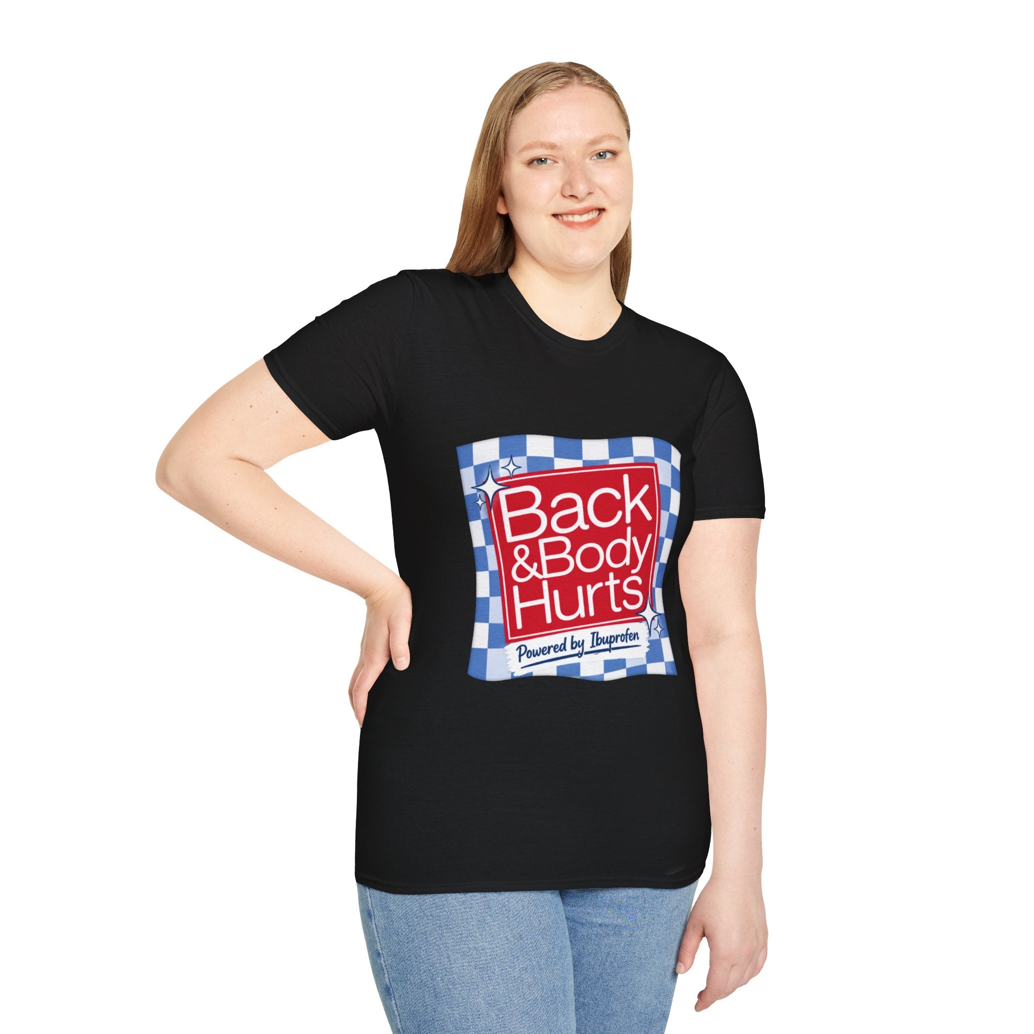 Back & Body Hurts T-Shirt — Funny Pain Relief Graphic Tee