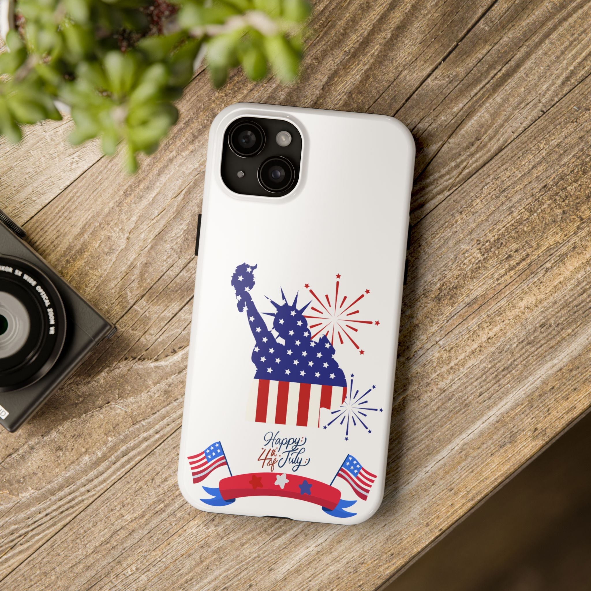 4th of July Tough Phone Case — Statue of Liberty USA Flag Design