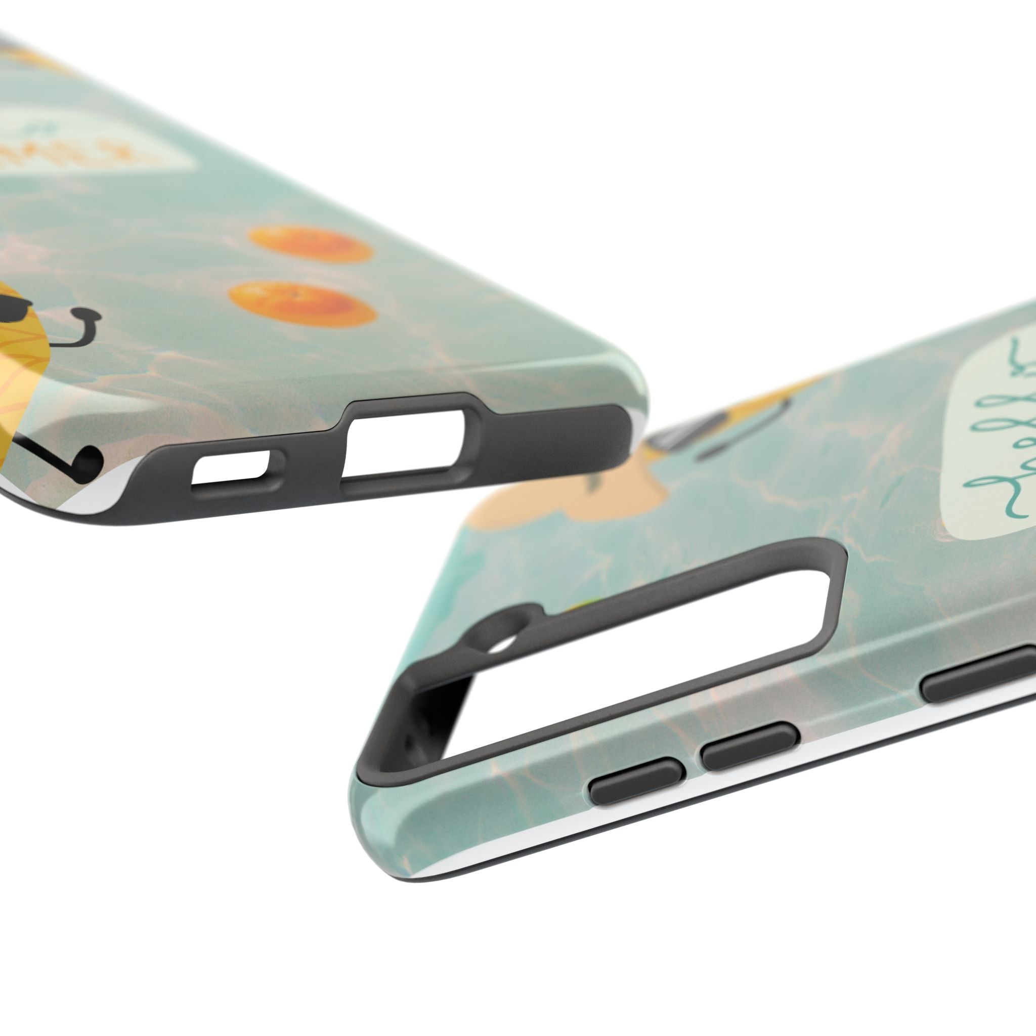 Hello Summer Tough Phone Case - Cute Pineapple & Oranges Beach Design