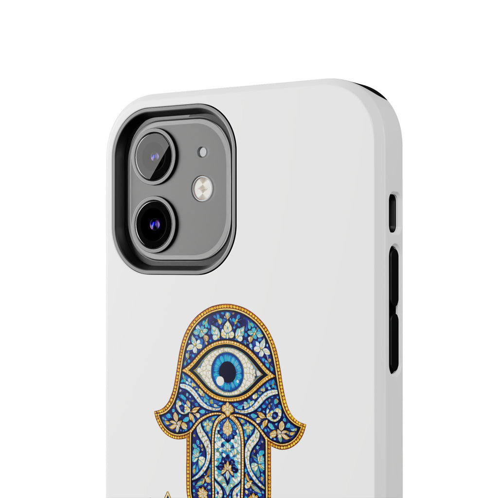 Hamsa Eye Tough Phone Case — Blue Mosaic Protective Phone Cover