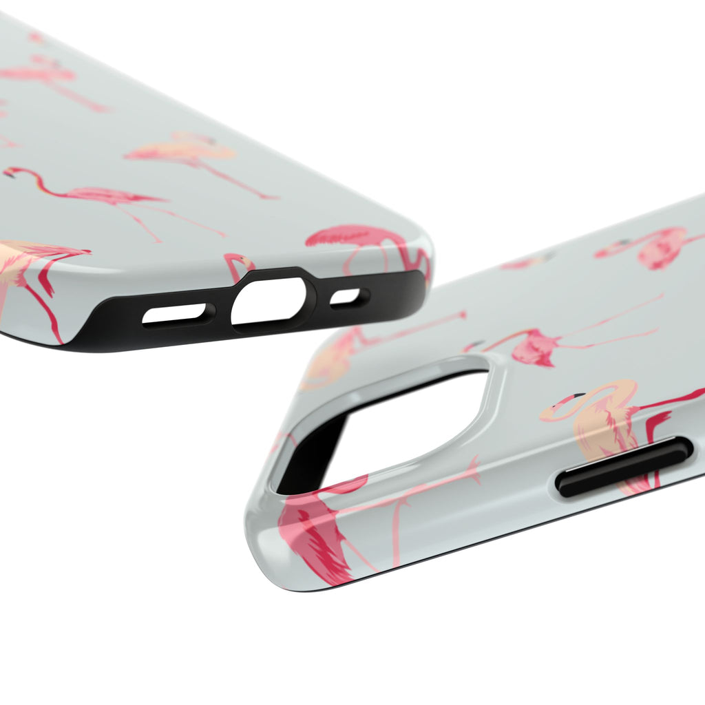 Flamingo Pattern Tough Phone Case — Cute Pink Birds Protective Phone Cover