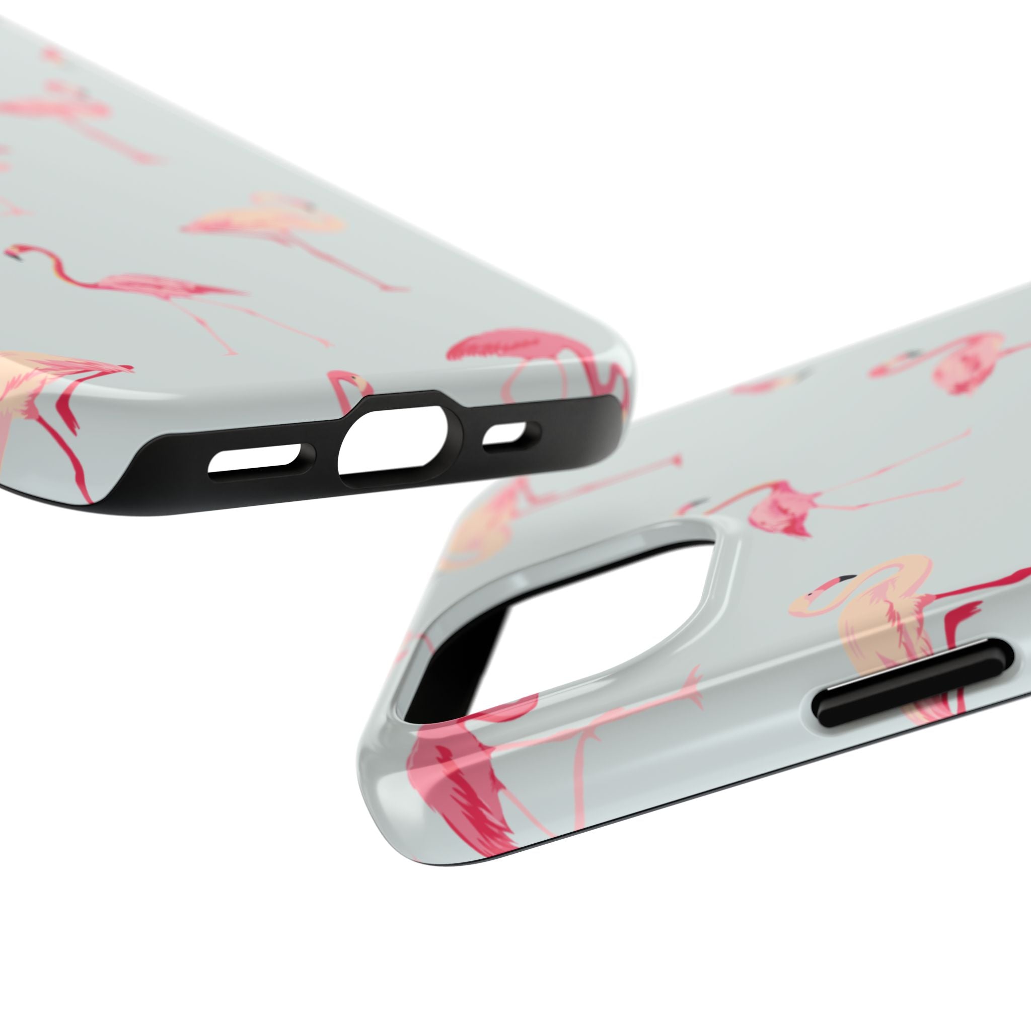 Flamingo Pattern Tough Phone Case — Cute Pink Birds Protective Phone Cover
