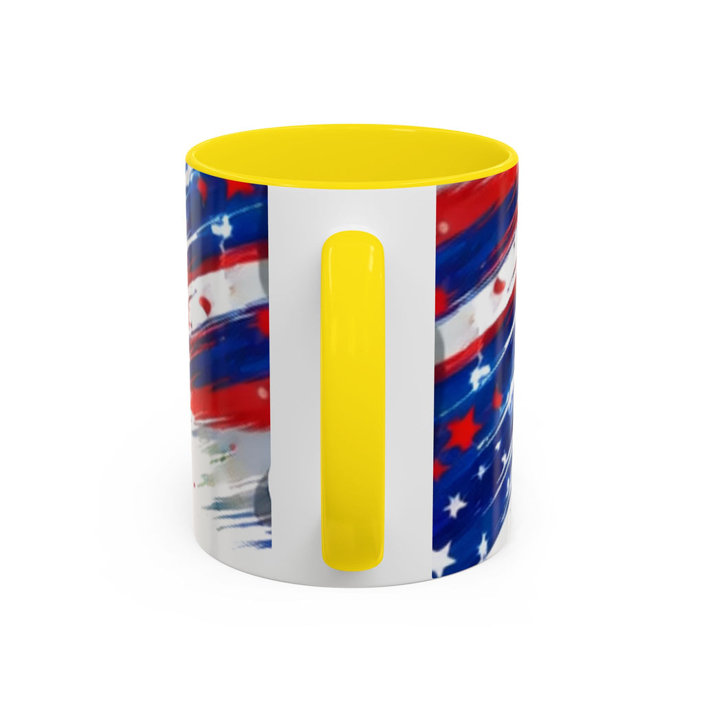 USA 2026 Flag Accent Coffee Mug — Patriotic Fourth of July Drinkware