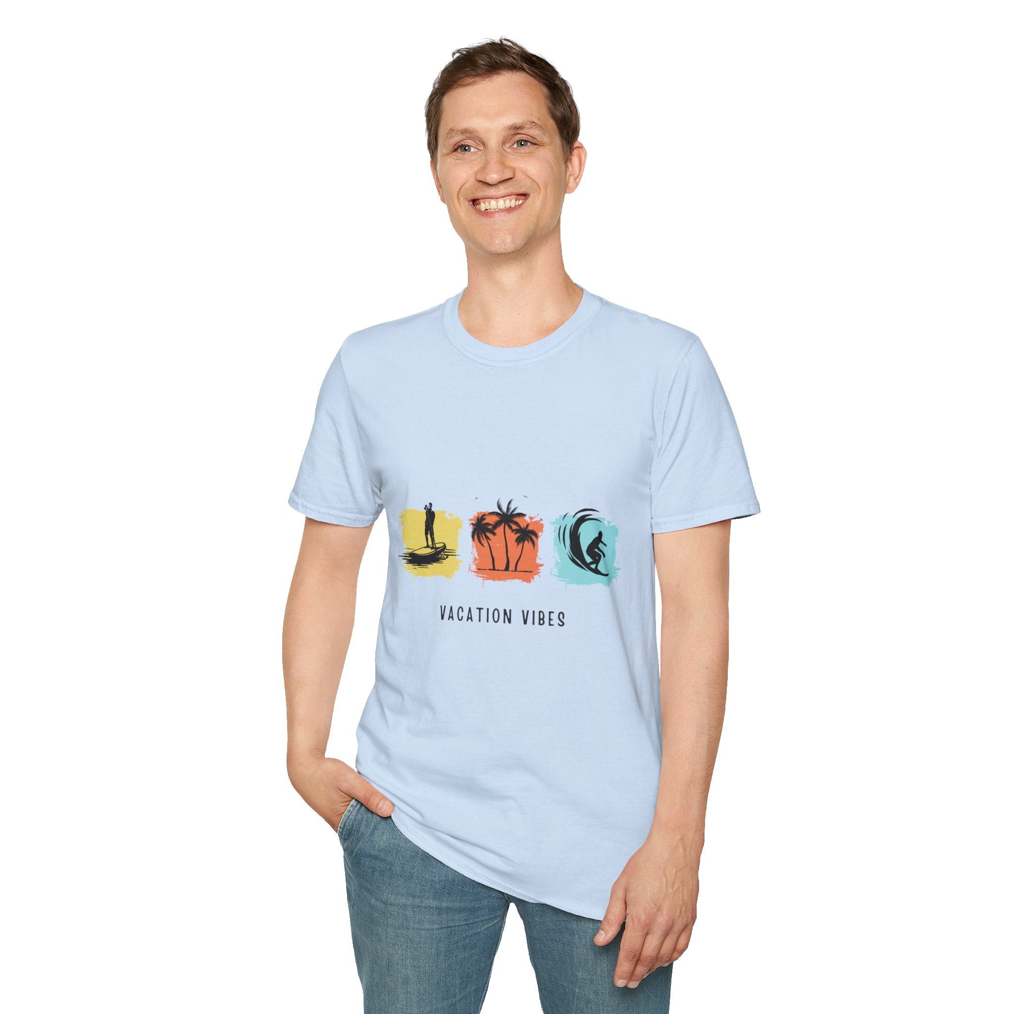 Vacation Vibes T-Shirt — Beach Surf Palm Tree Graphic Tee