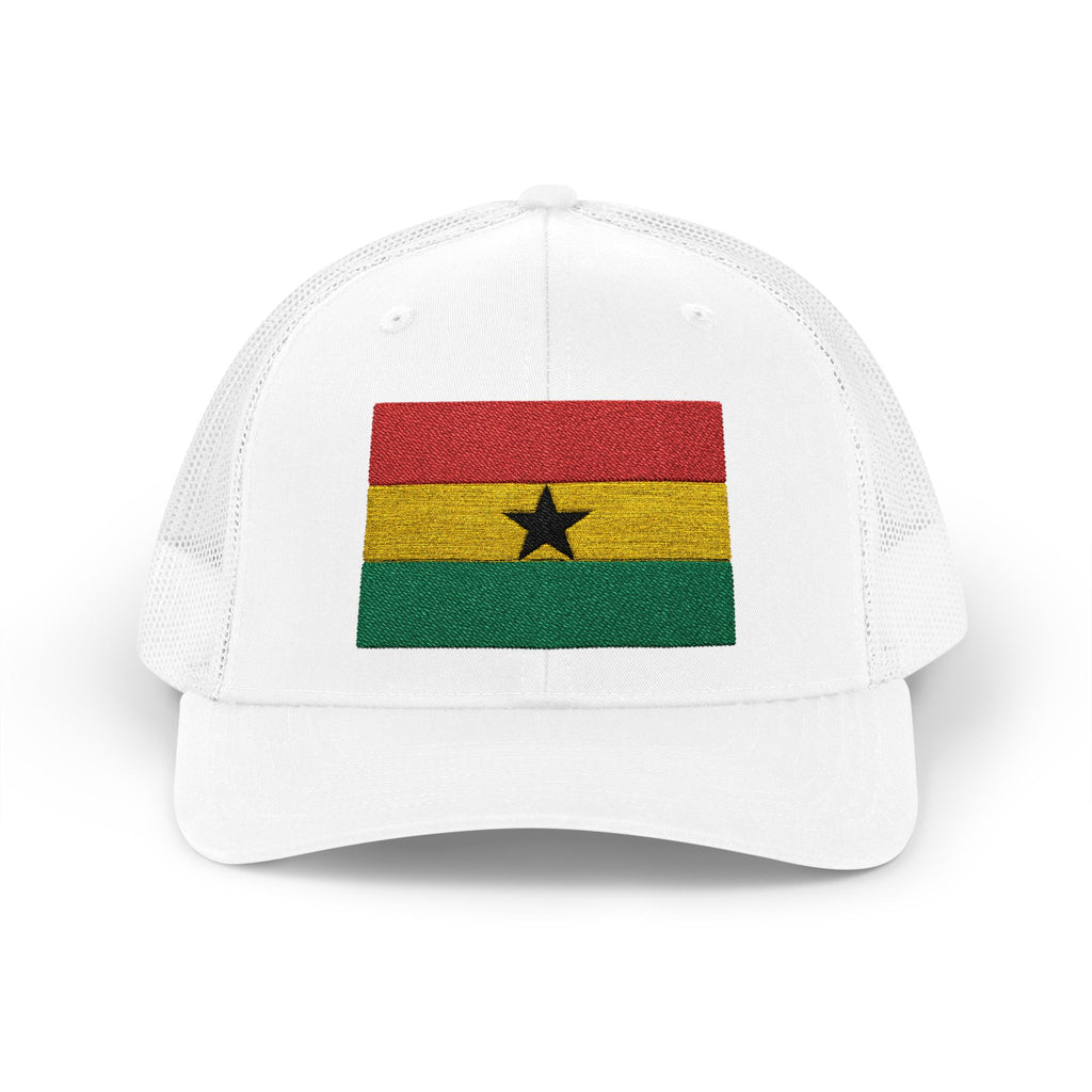 Ghana Flag Trucker Hat – Glitter Stripe Snapback Cap