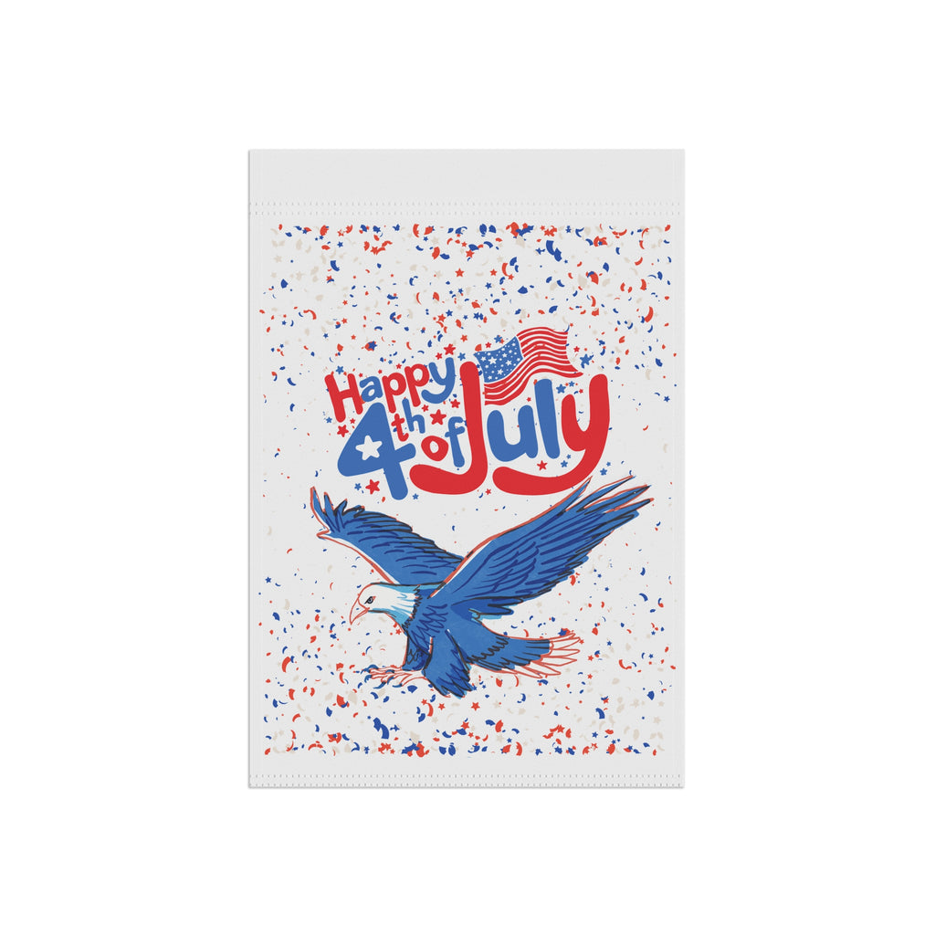 4th of July Garden Flag — "Happy 4th of July" Eagle Patriotic House Banner