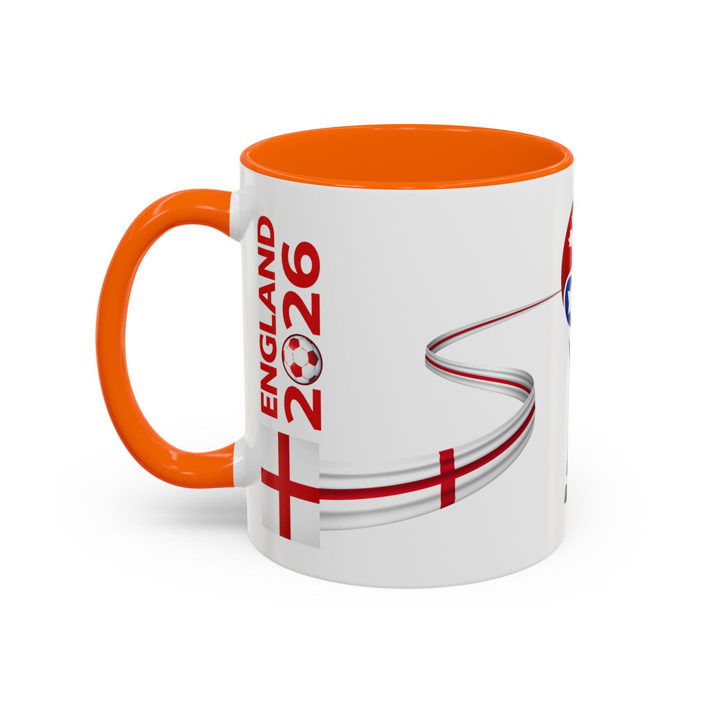 England 2026 Soccer Cup Accent Coffee Mug
