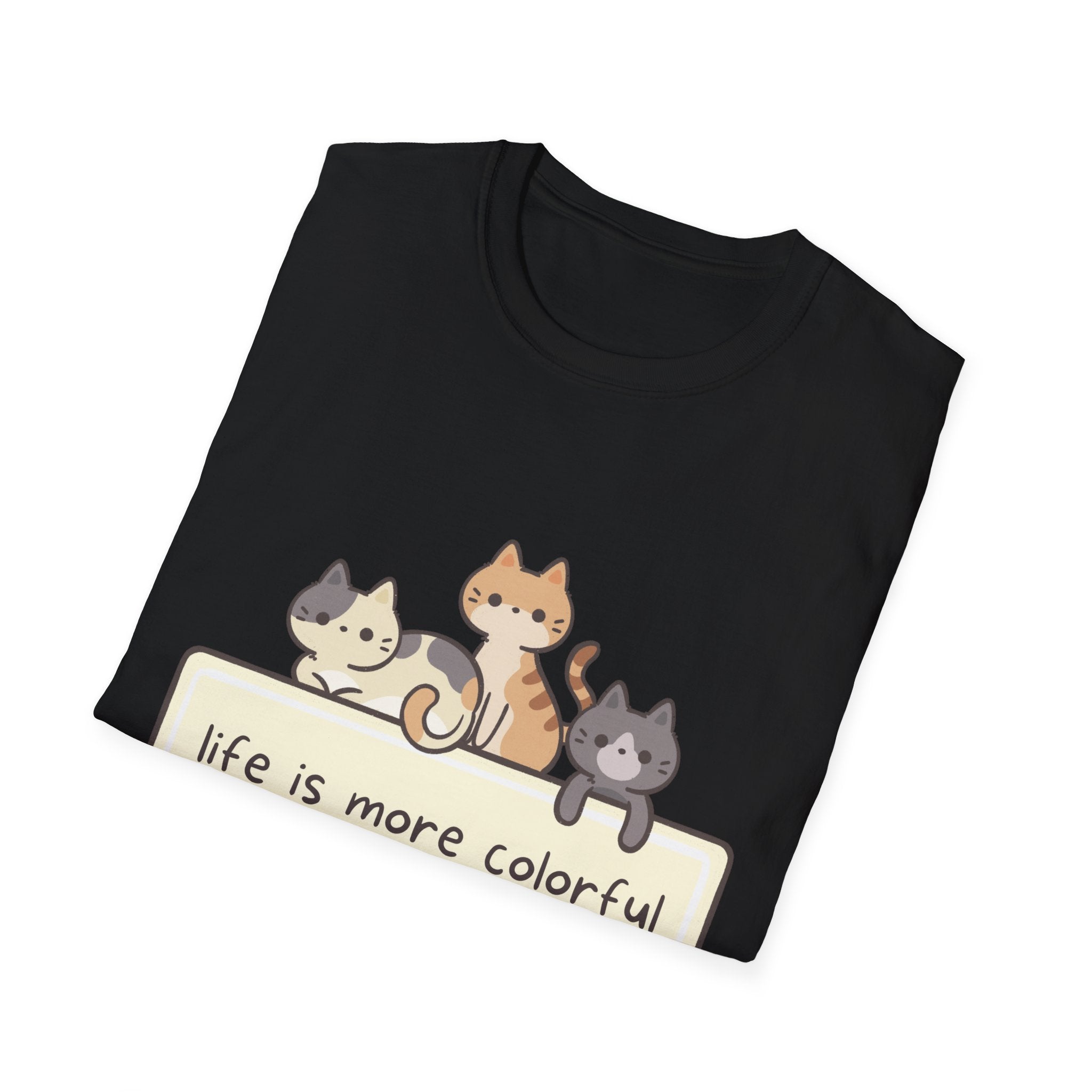 Pet Lover T‑Shirt — "Life Is More Colorful If You Have A Pet" Cute Cats Design