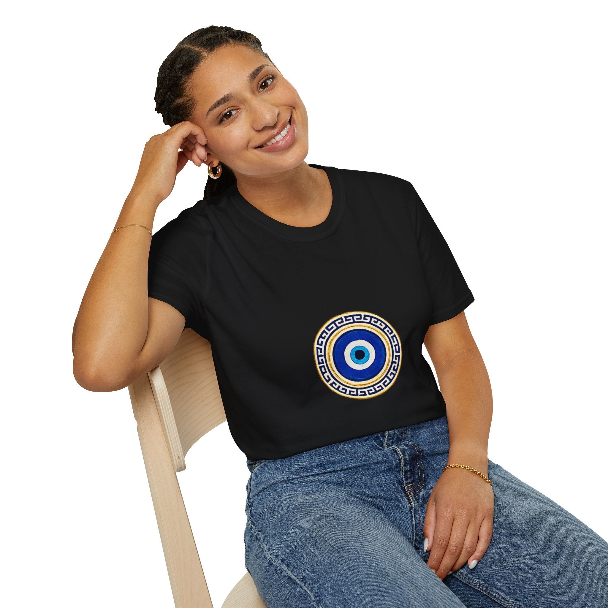 Evil Eye Crescent Lantern T‑Shirt — Protective Nazar Tee with Moon Lantern Design