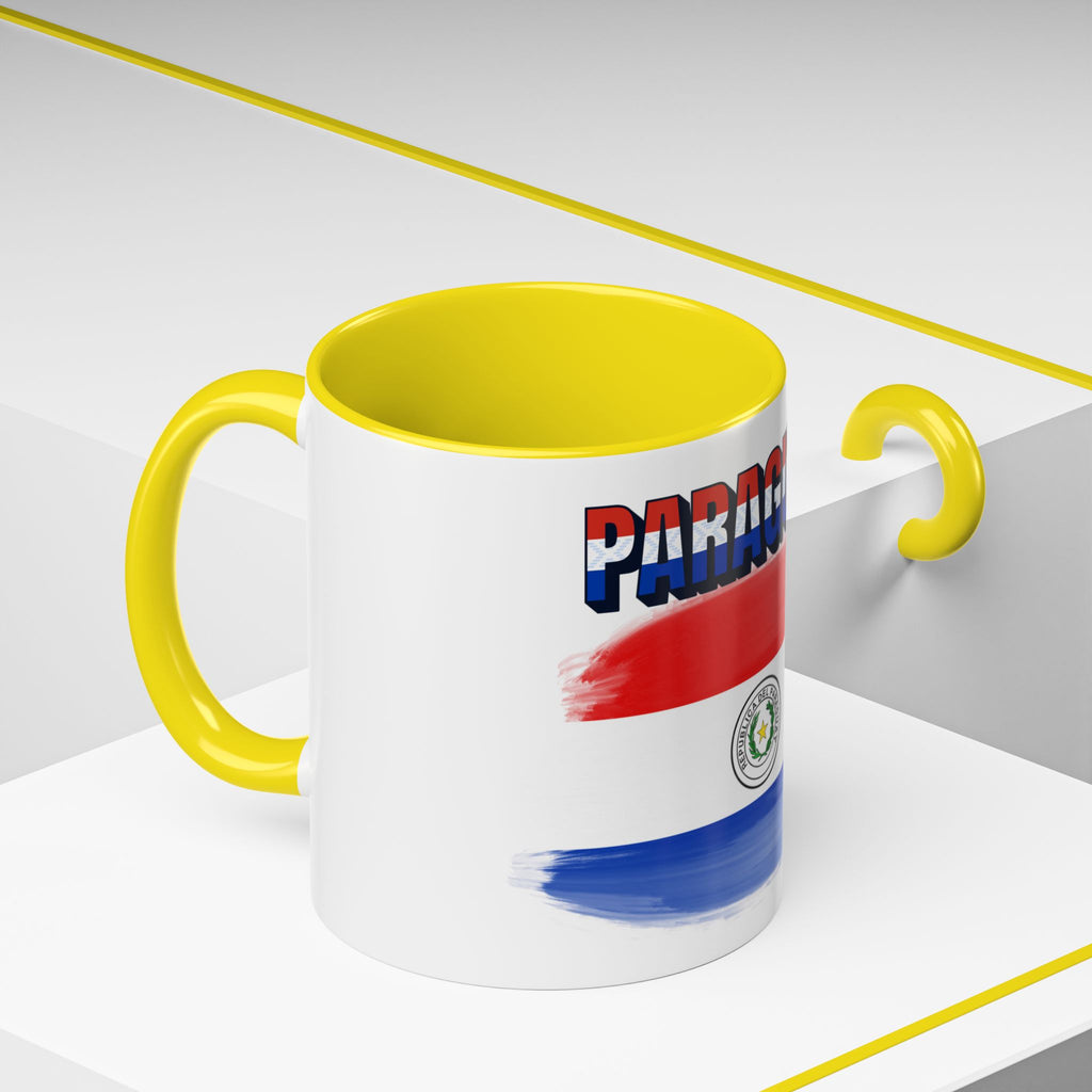 Paraguay Flag Accent Coffee Mug – Patriotic Red White Blue Souvenir (11/15 oz)