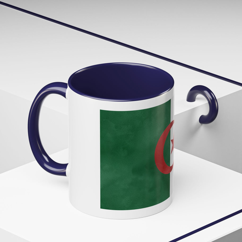 Algeria Flag Accent Coffee Mug (11/15oz) — Crescent & Star National Pride Tea Cup