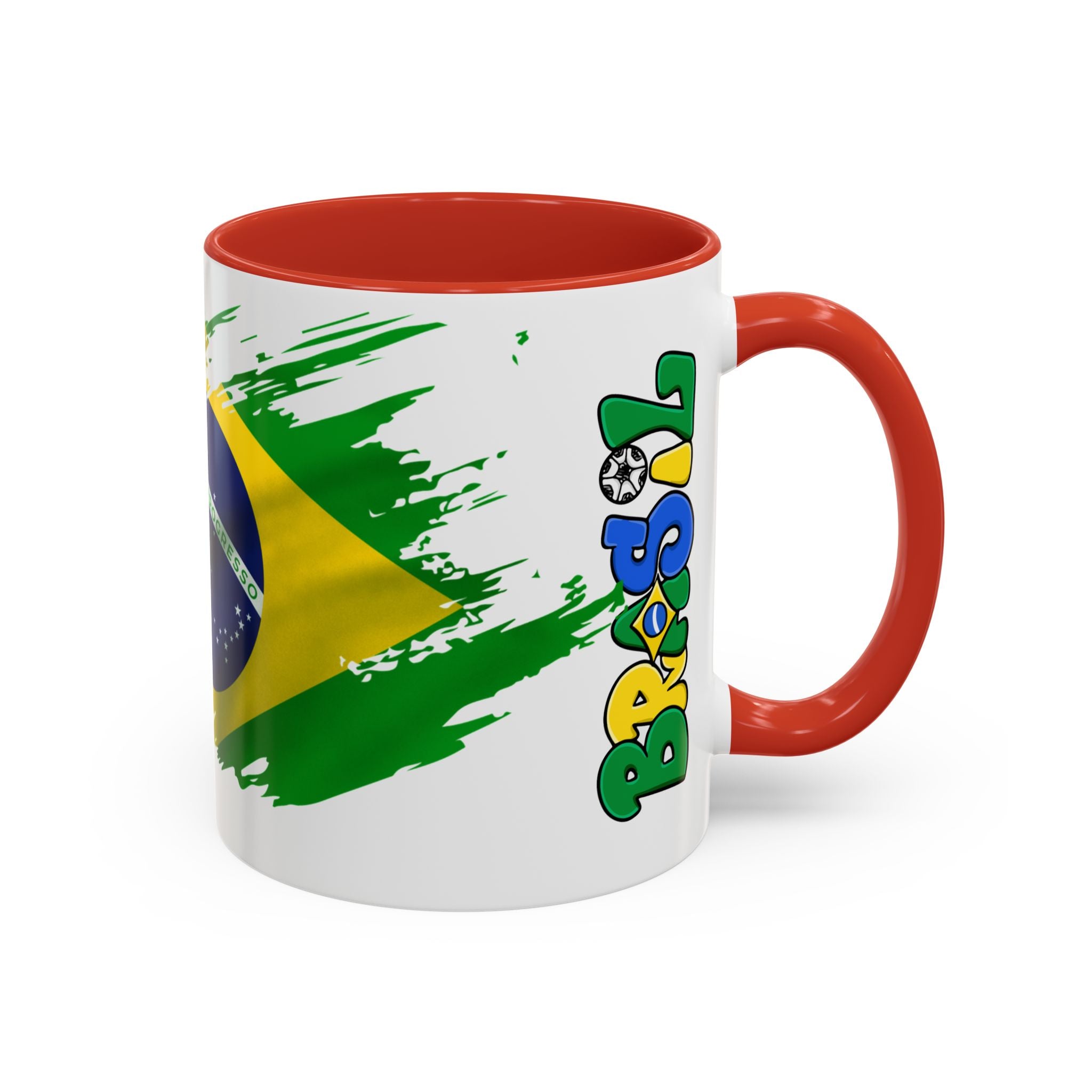 Brazil Flag Accent Coffee Mug — Brasil Pride 11/15oz