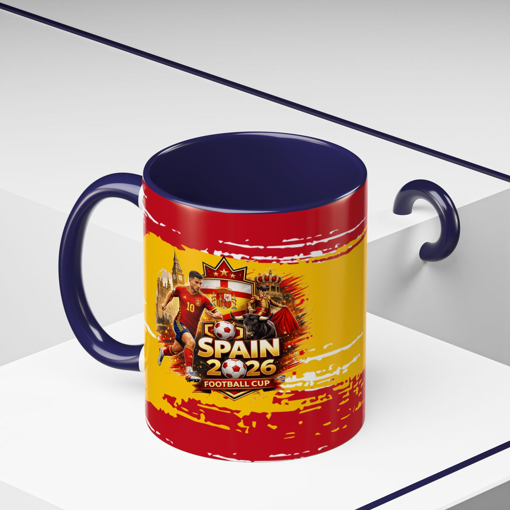 Spanish Flag Accent Coffee Mug – Bold Red & Gold Brushstroke Ceramic Mug