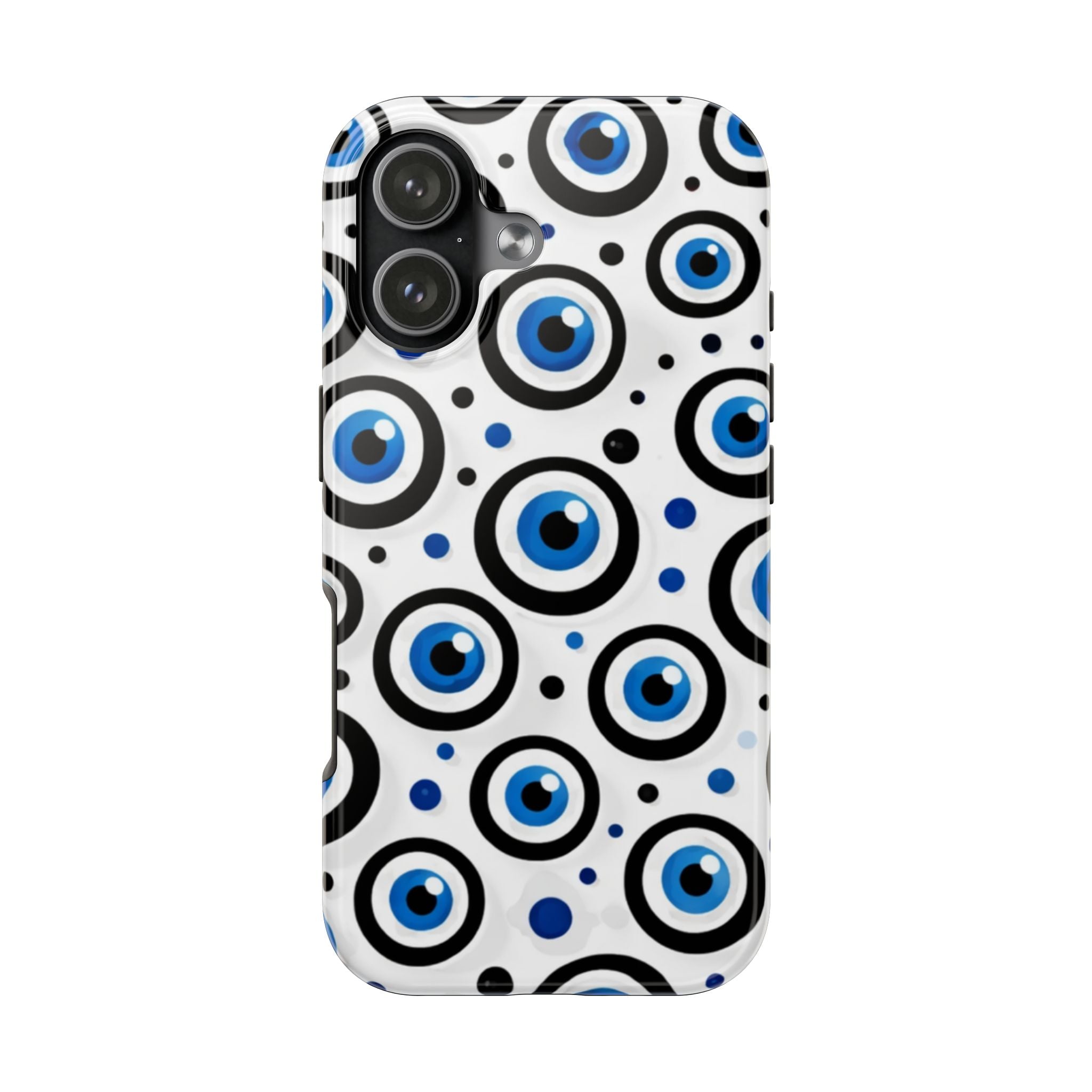 Blue Evil Eye Pattern Tough Phone Case — Protective Ceramic Nazar Design