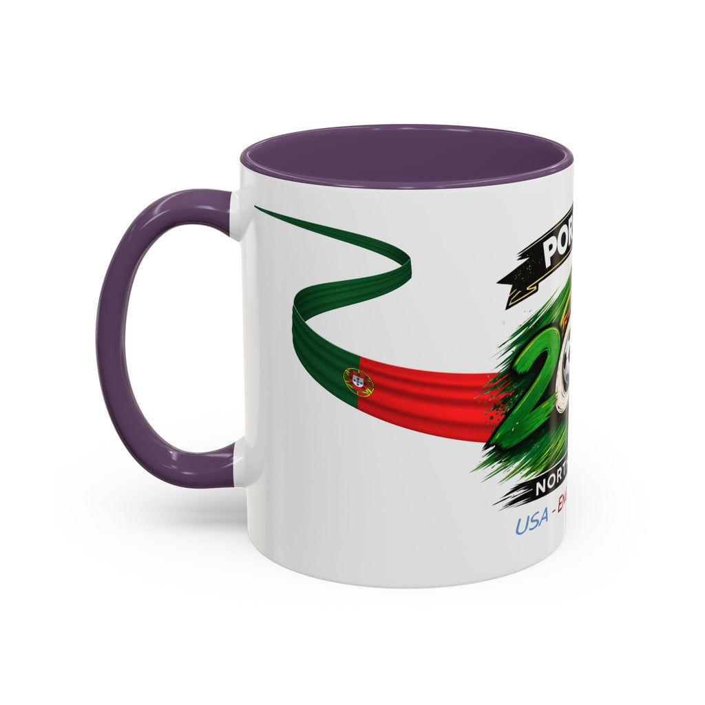 Portugal 2026 Soccer Cup Accent Coffee Mug — USA England Mexico Host Nations