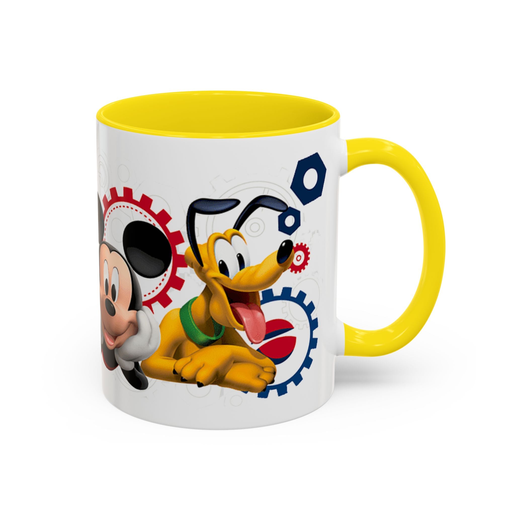 Disney Mickey & Friends Accent Coffee Mug – Mickey, Goofy & Pluto Cartoon Gift (11oz)