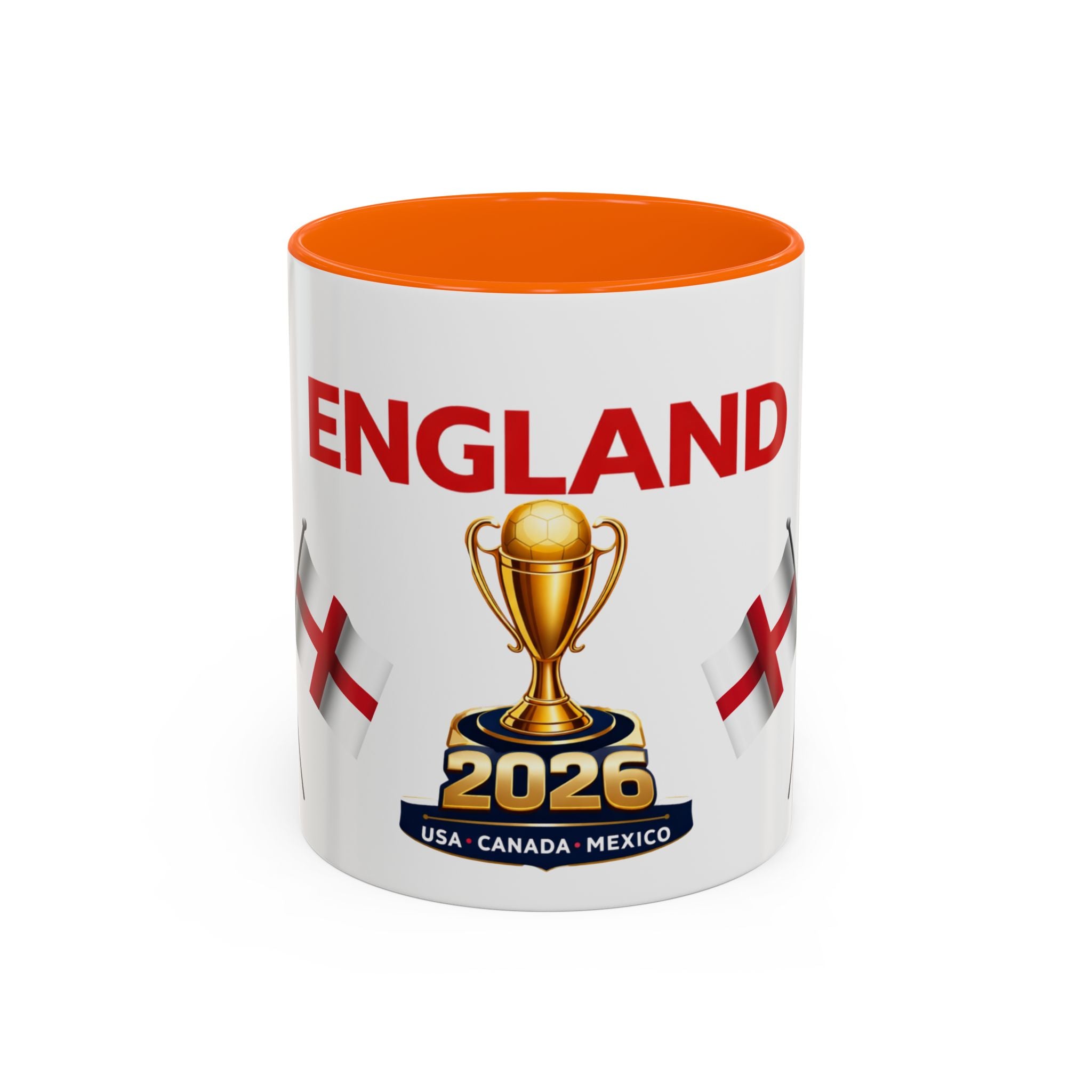 England 2026 Soccer Trophy Accent Coffee Mug — Cup Fan Gift (11/15oz)