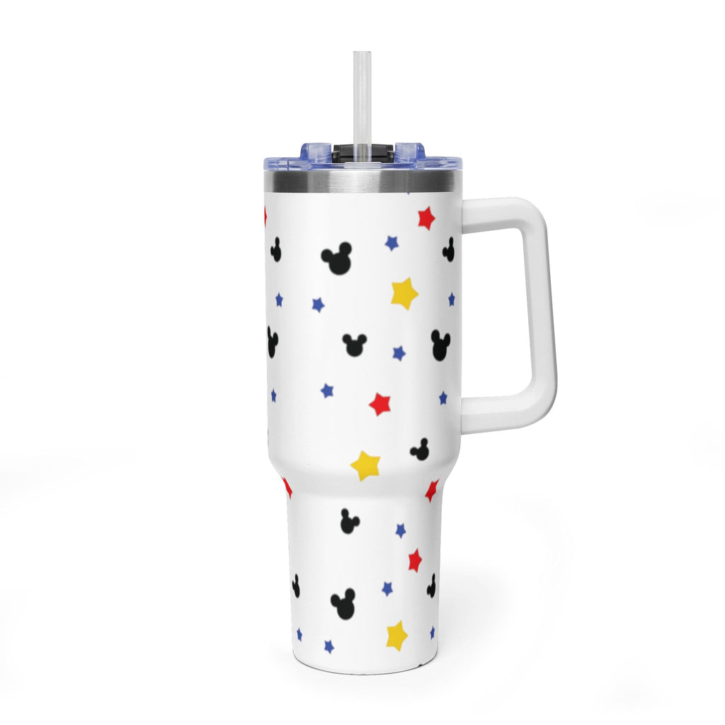 40oz Mickey Head Star Pattern Vacuum Tumbler — Insulated Travel Cup
