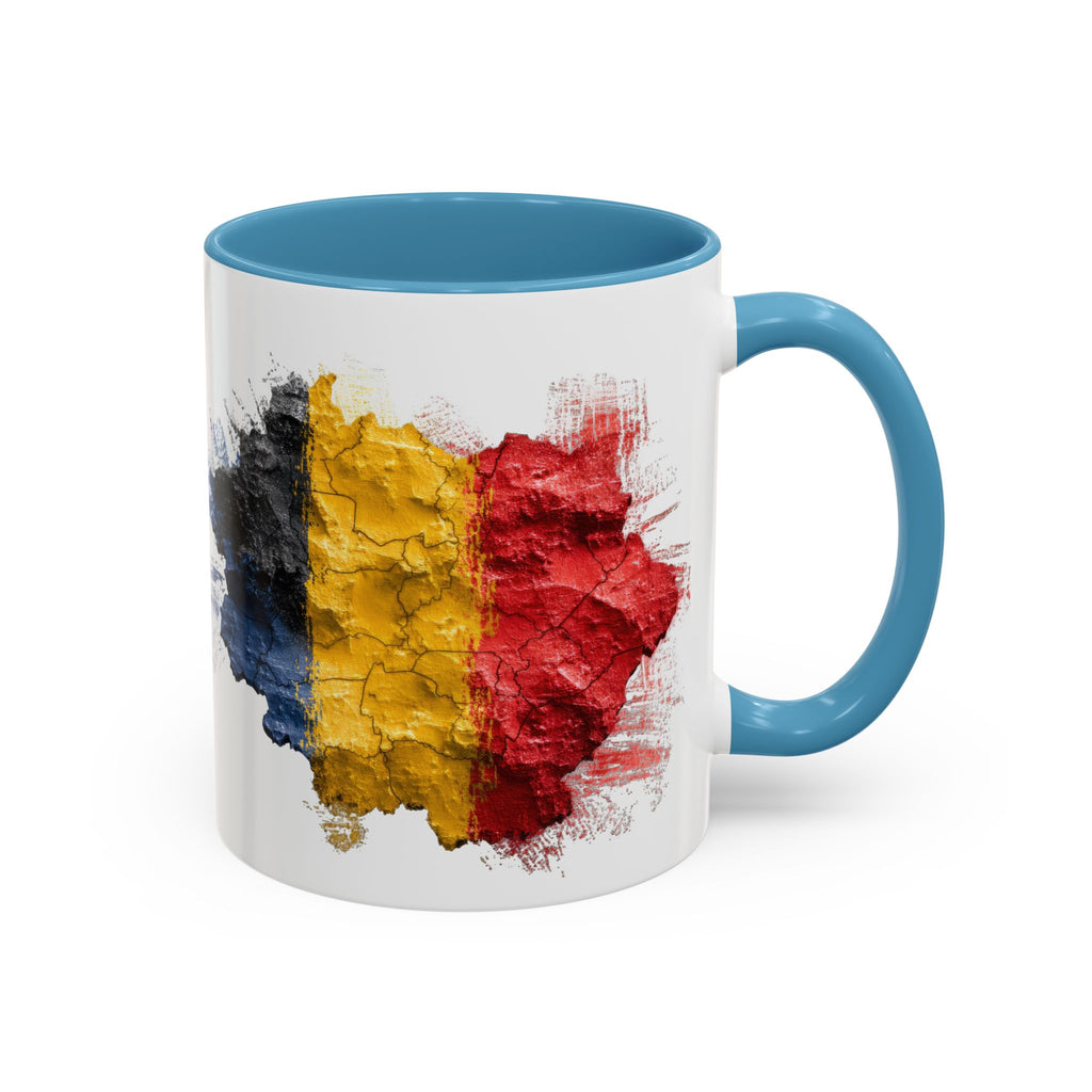 Belgium Flag Coffee Mug – Distressed Watercolor Accent Mug (11/15oz)