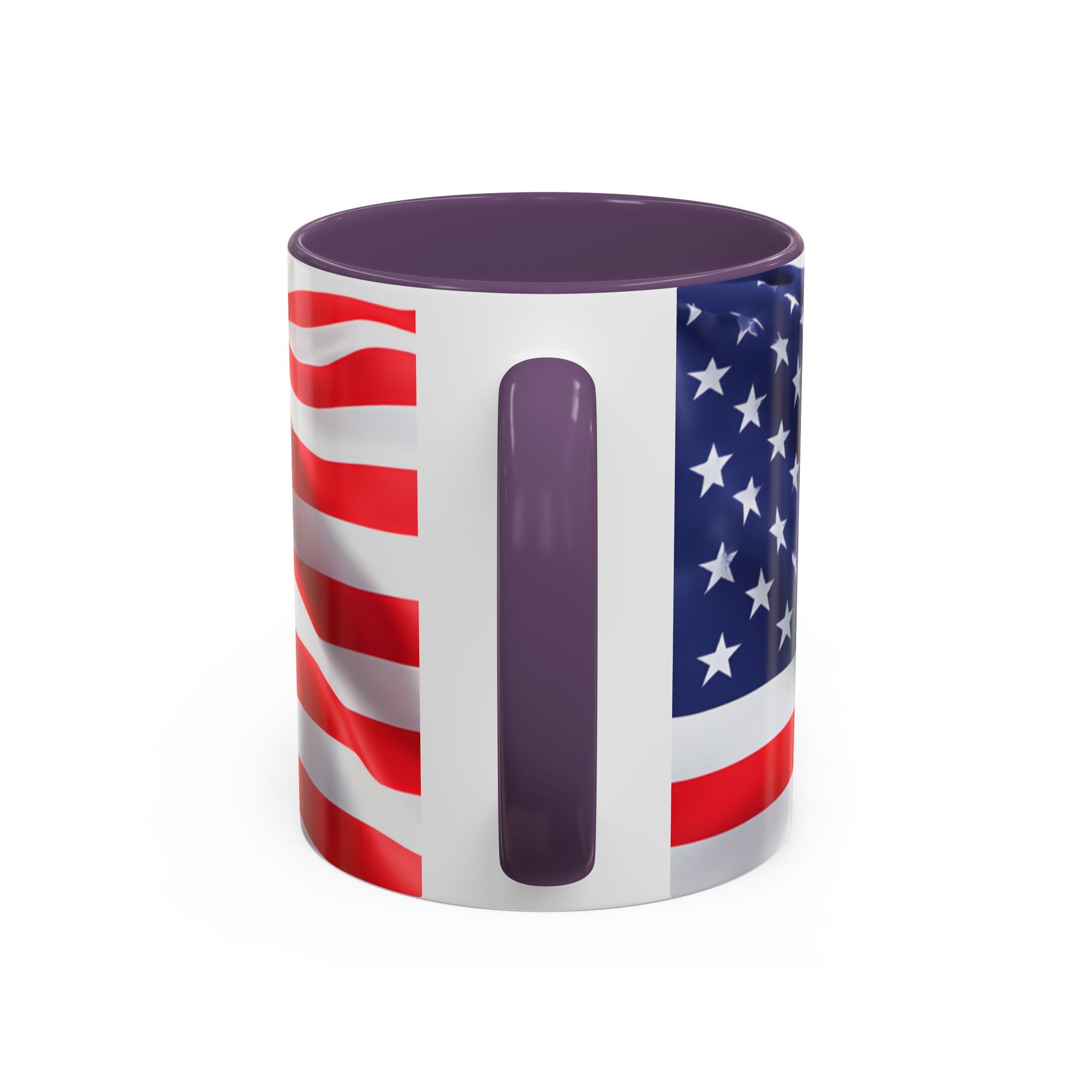 American Flag Accent Coffee Mug — Patriotic USA Stars & Stripes Ceramic Mug (11/15oz)