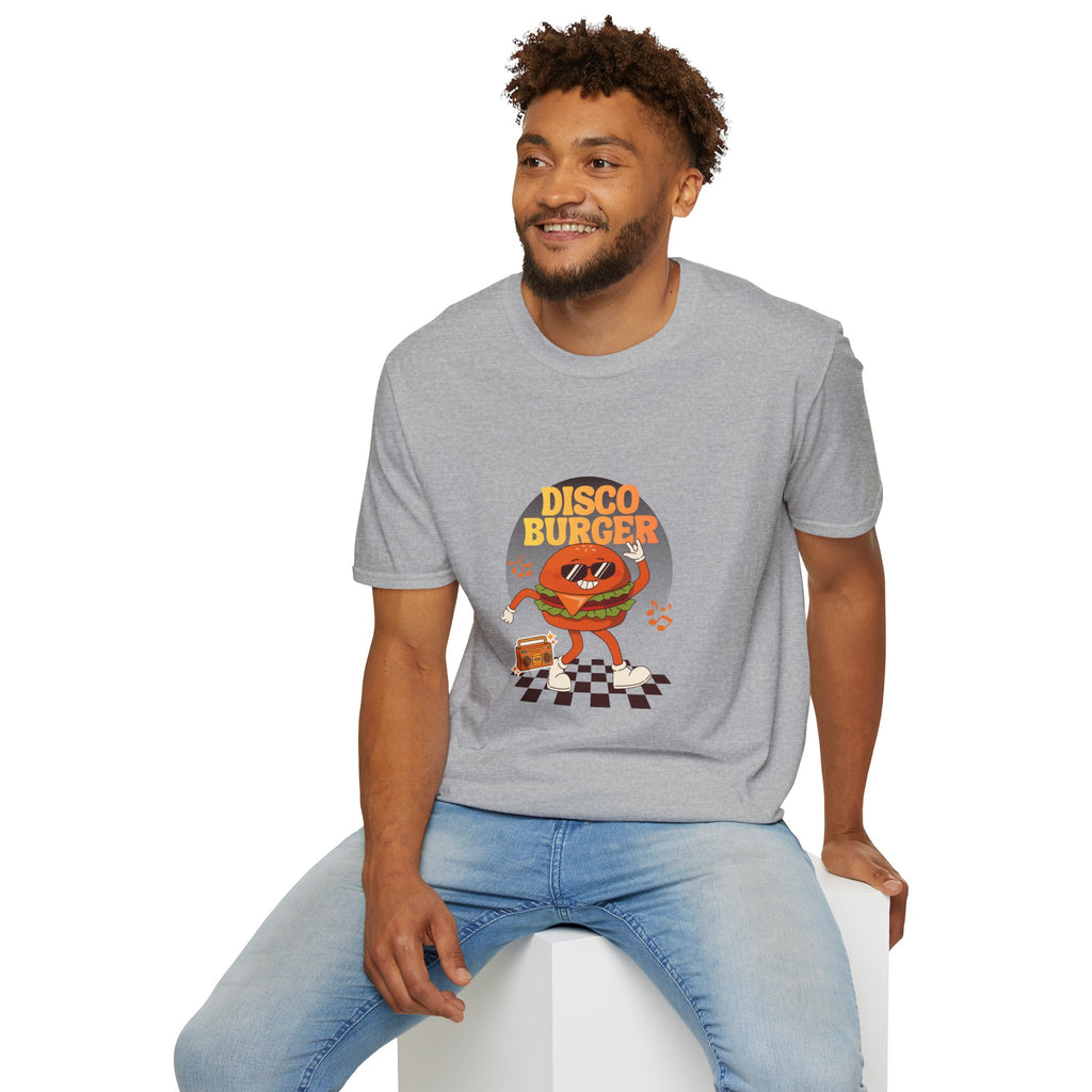 Disco Burger T-Shirt — Retro Dancing Burger Graphic Tee
