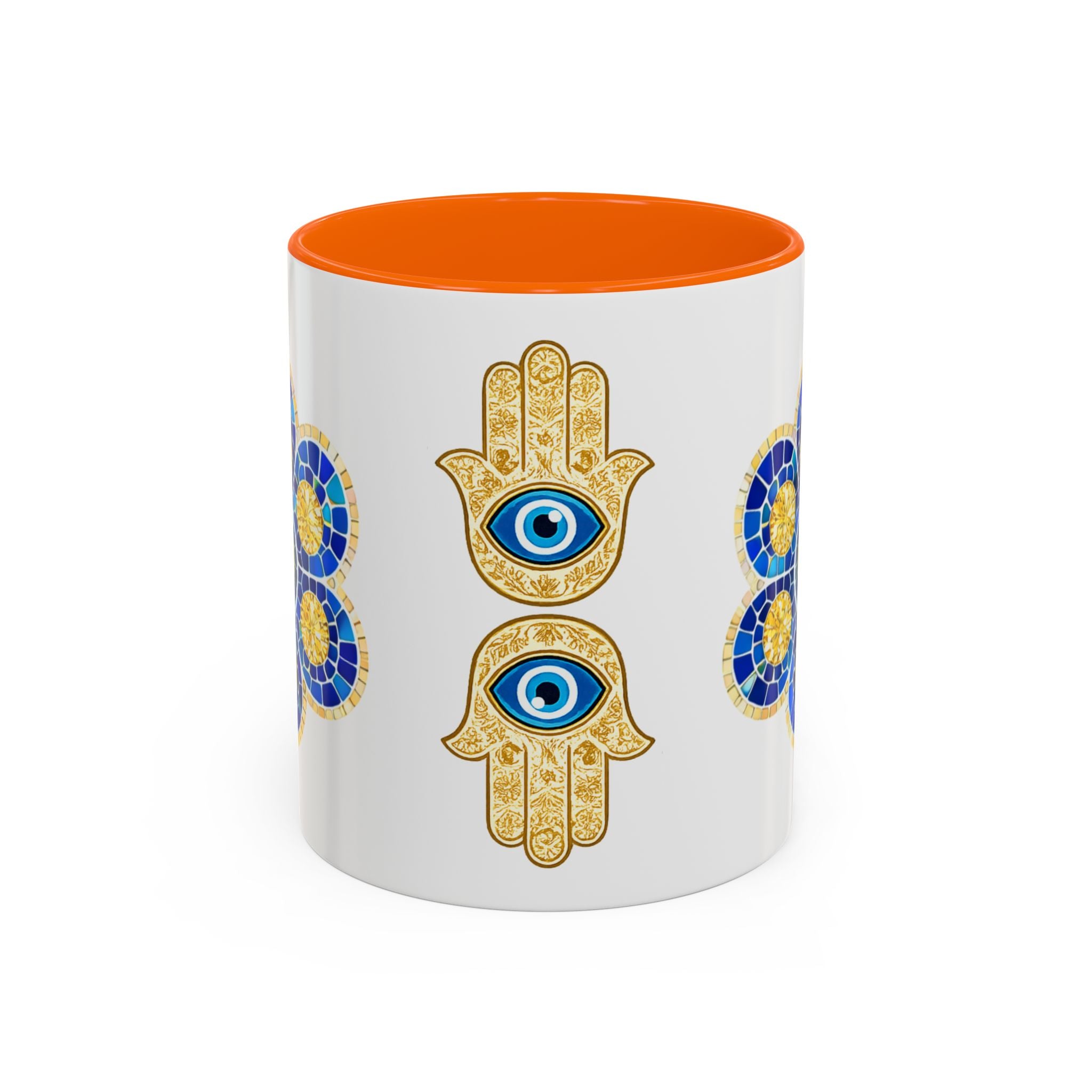 Evil Eye Hamsa Accent Coffee Mug