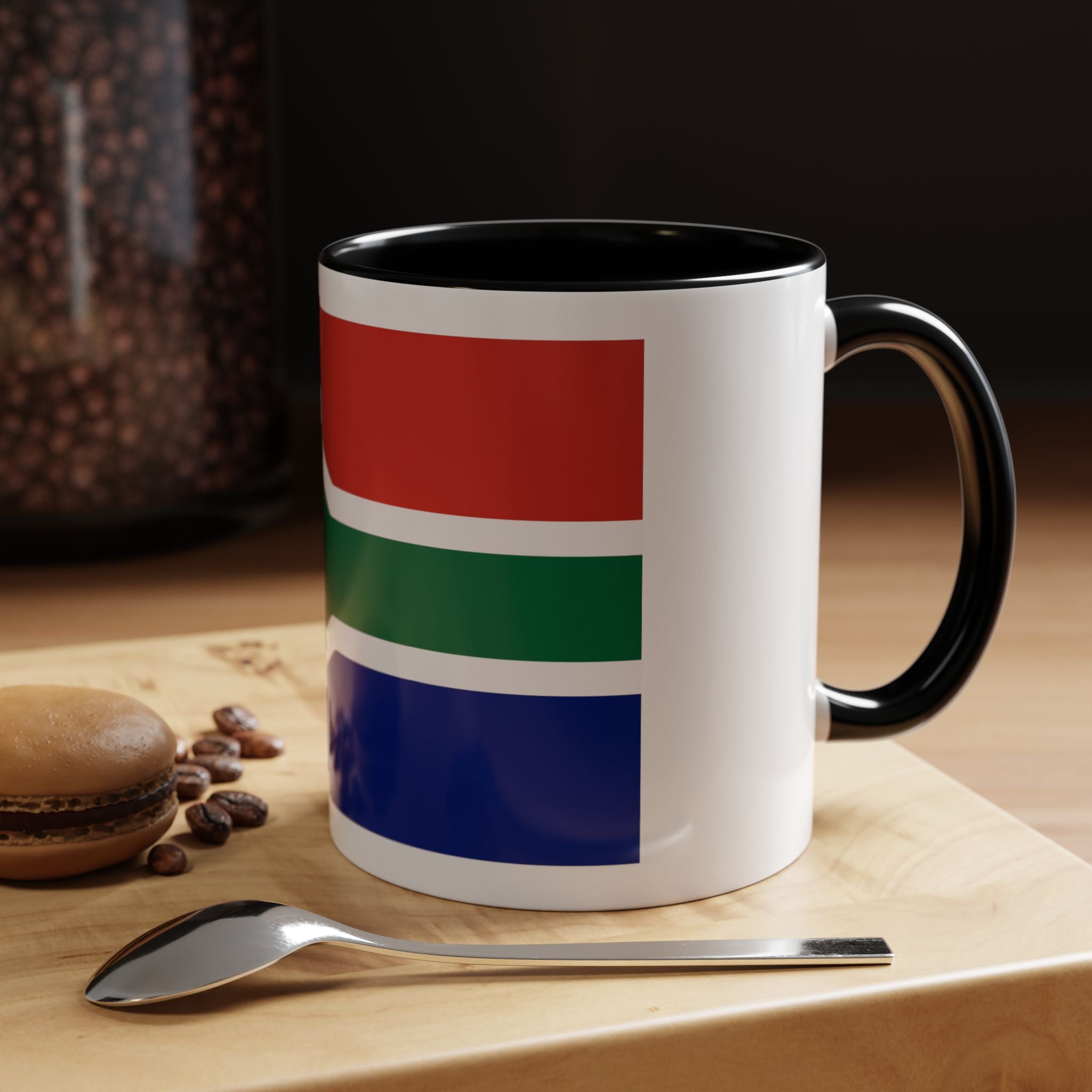 South Africa Flag Accent Coffee Mug — 11/15oz Patriotic Ceramic Cup