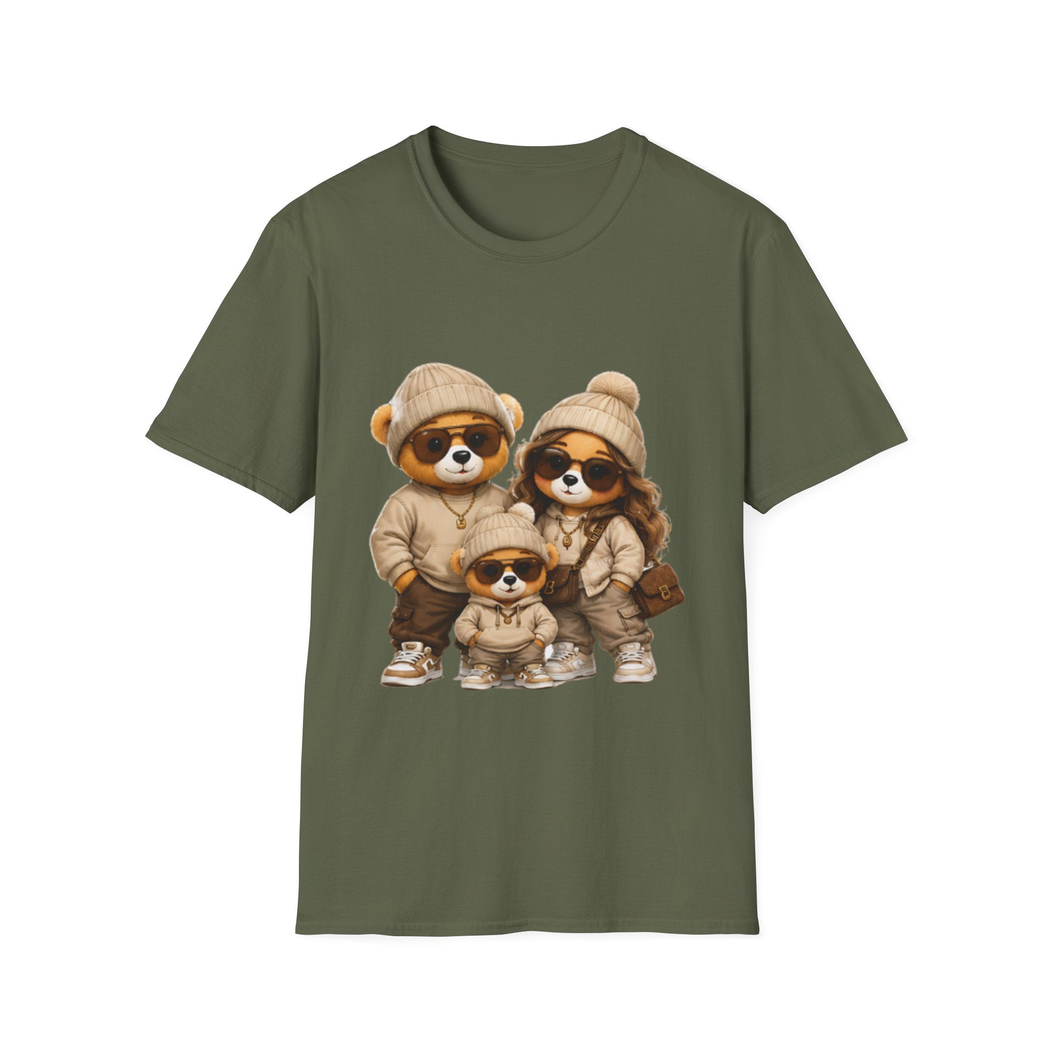 Cute Family Raccoon Trio unisex T-Shirt — Matching Cozy Outfit Graphic Tee