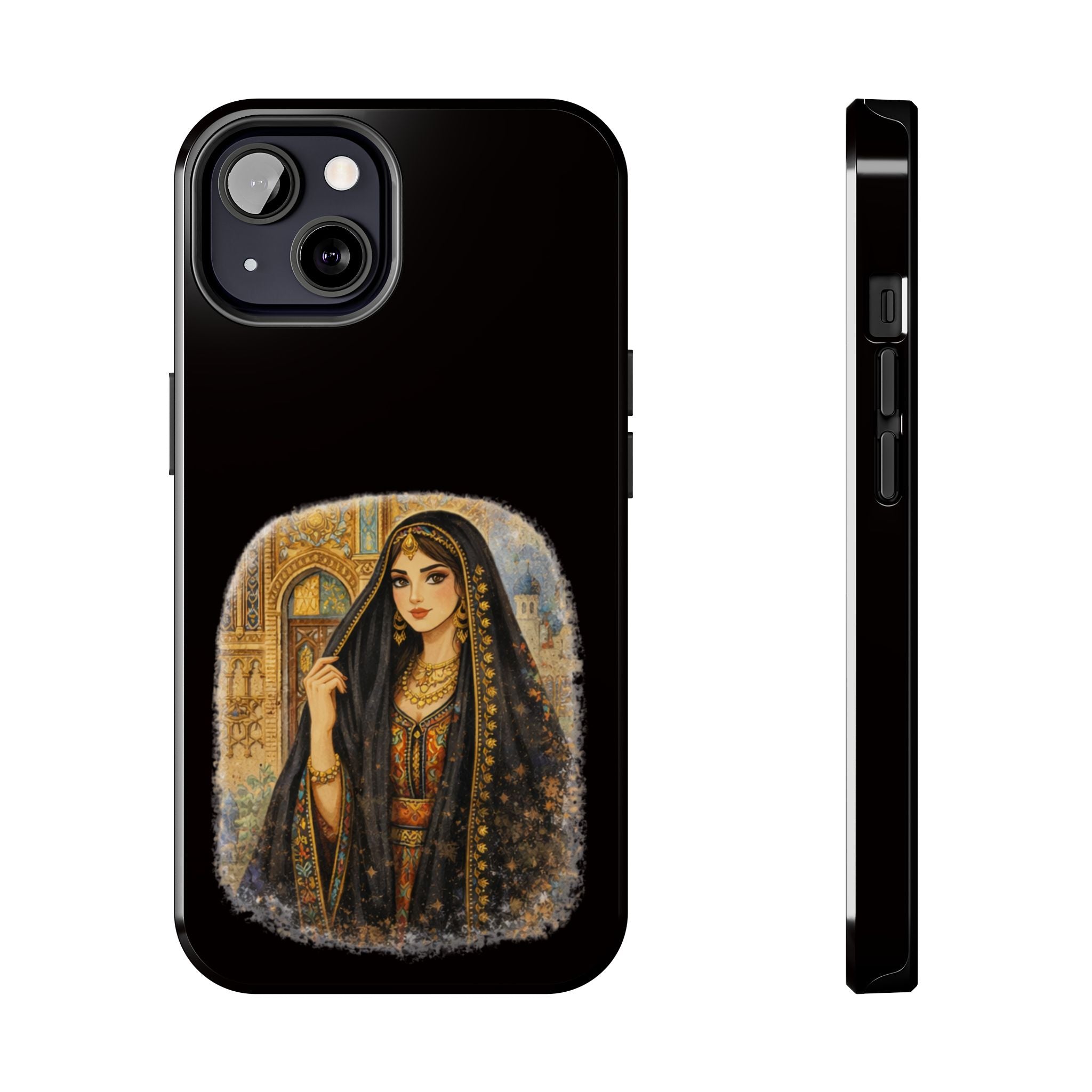 Elegant Persian Princess Tough Phone Case – Vintage Middle Eastern Art iPhone Cover