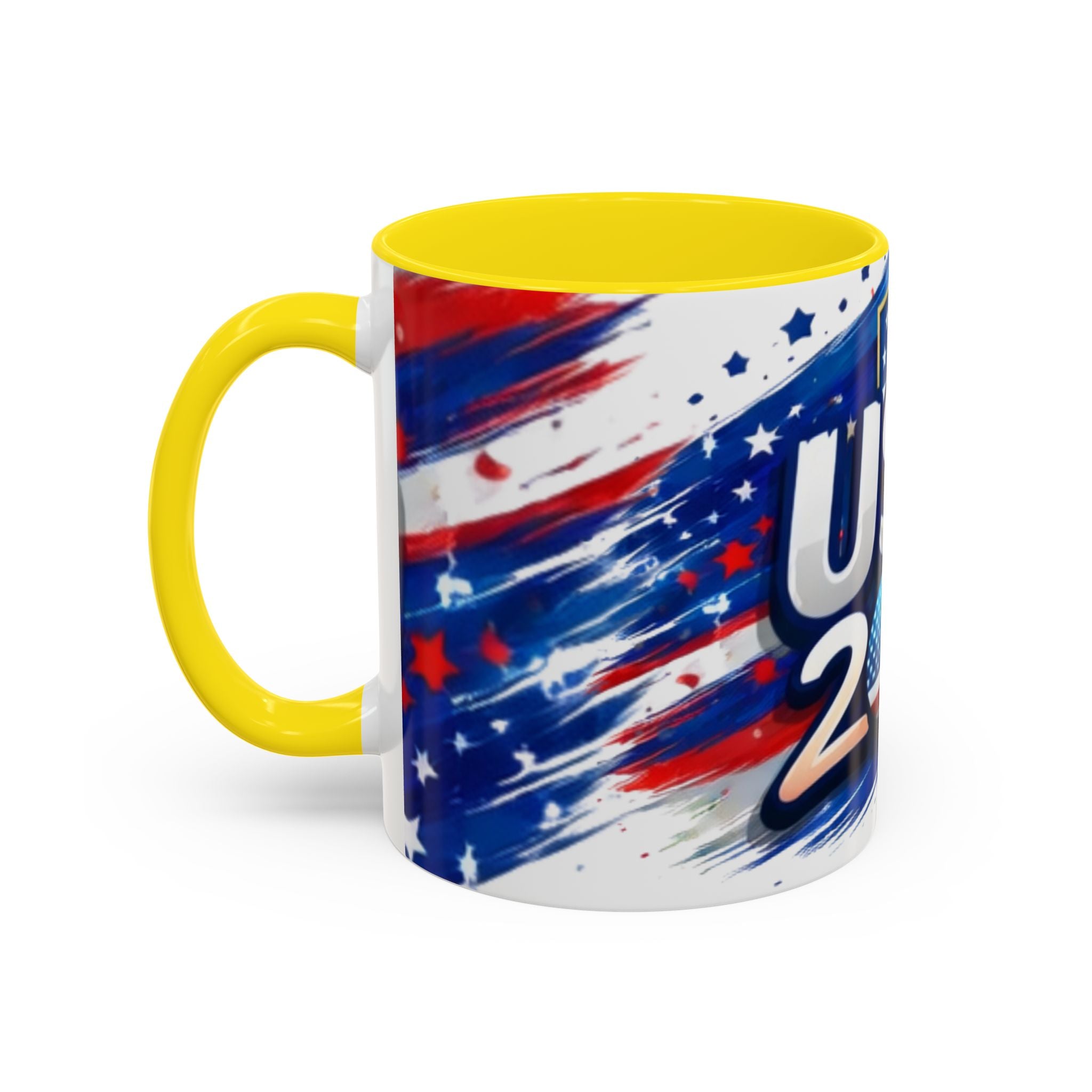 USA 2026 Flag Accent Coffee Mug — Patriotic Fourth of July Drinkware