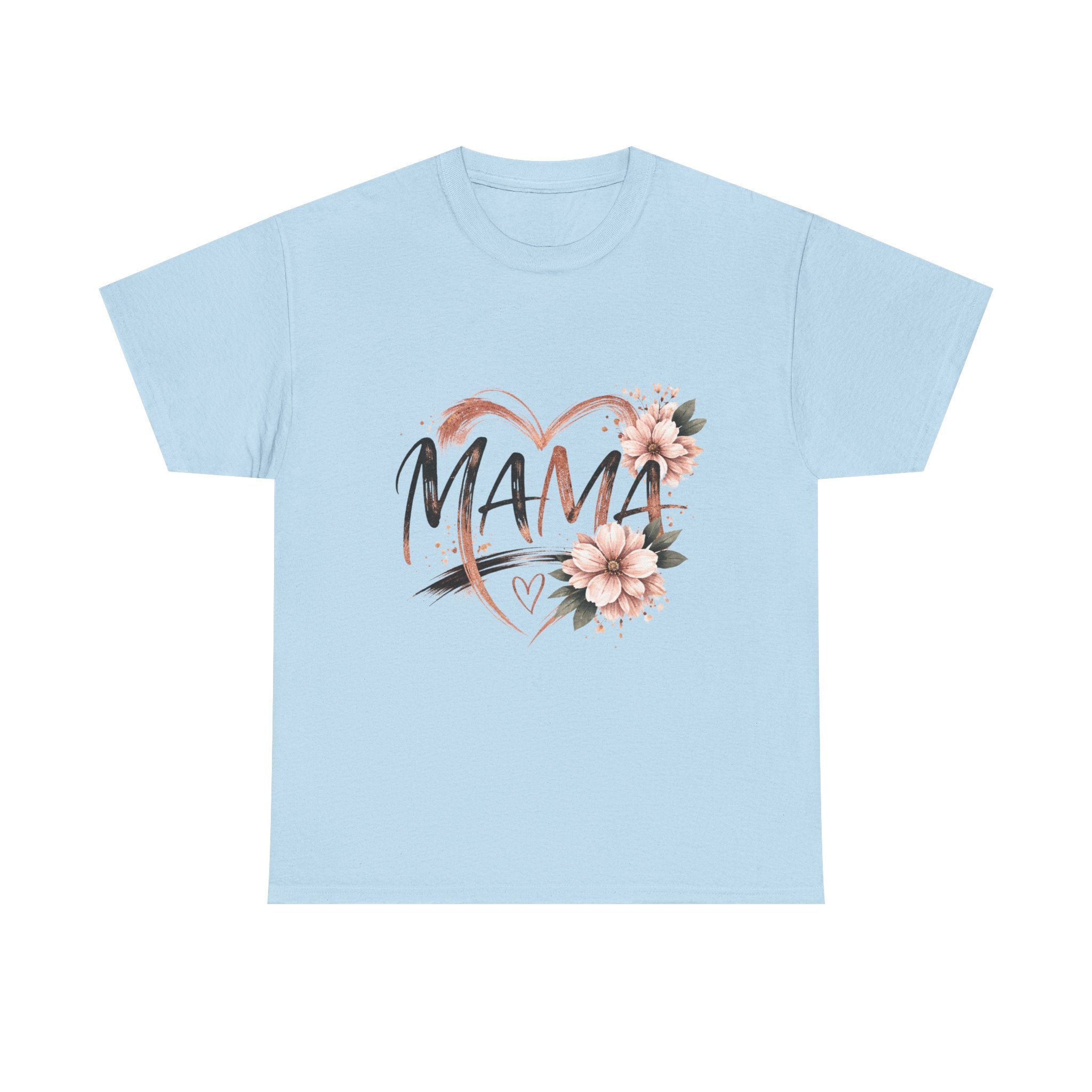 Mama Heart Floral Tee — "MAMA" Script Mother's Day Shirt