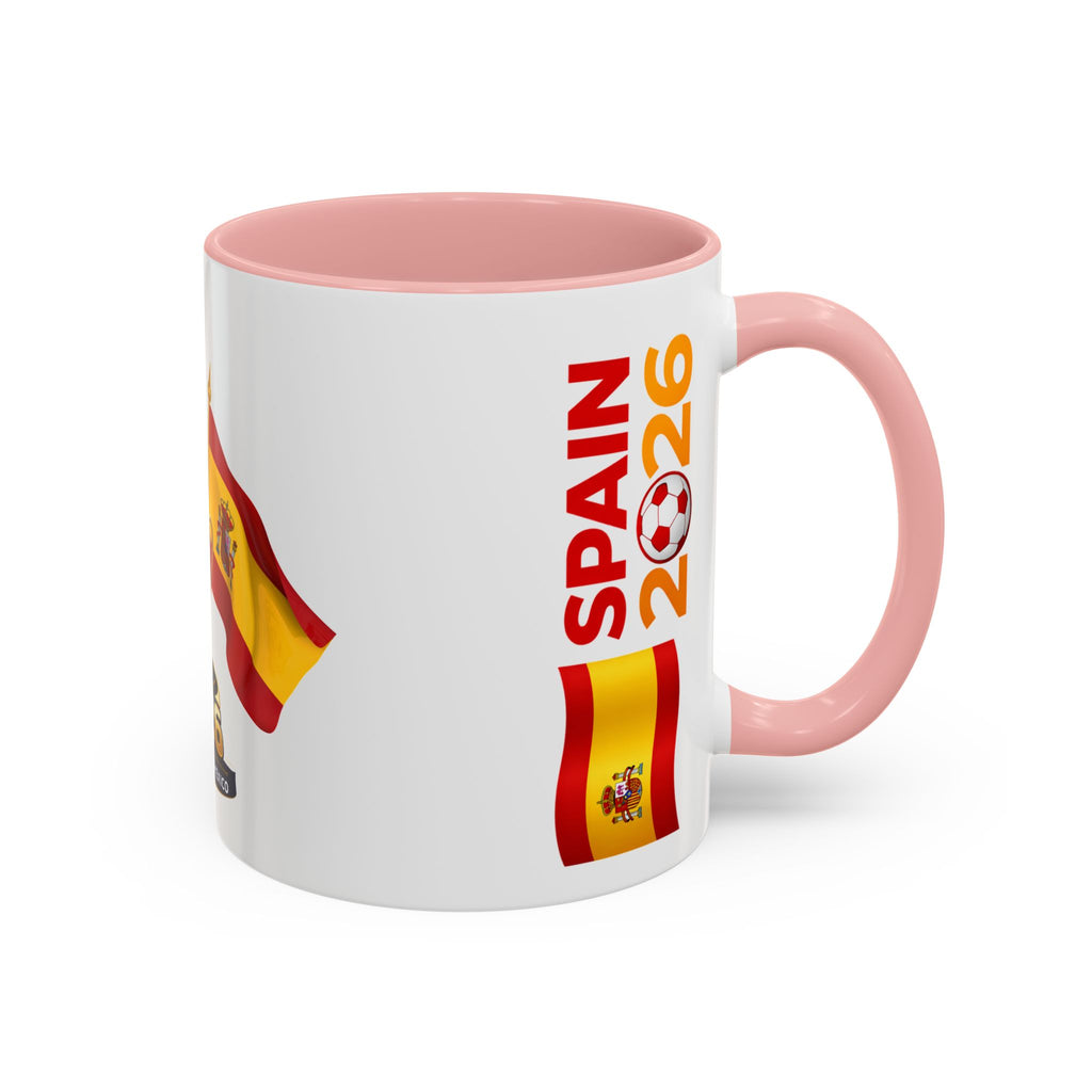 Spain 2026 Soccer Trophy Accent Coffee Mug — Spain Flag Football Fan Gift (11/15oz)