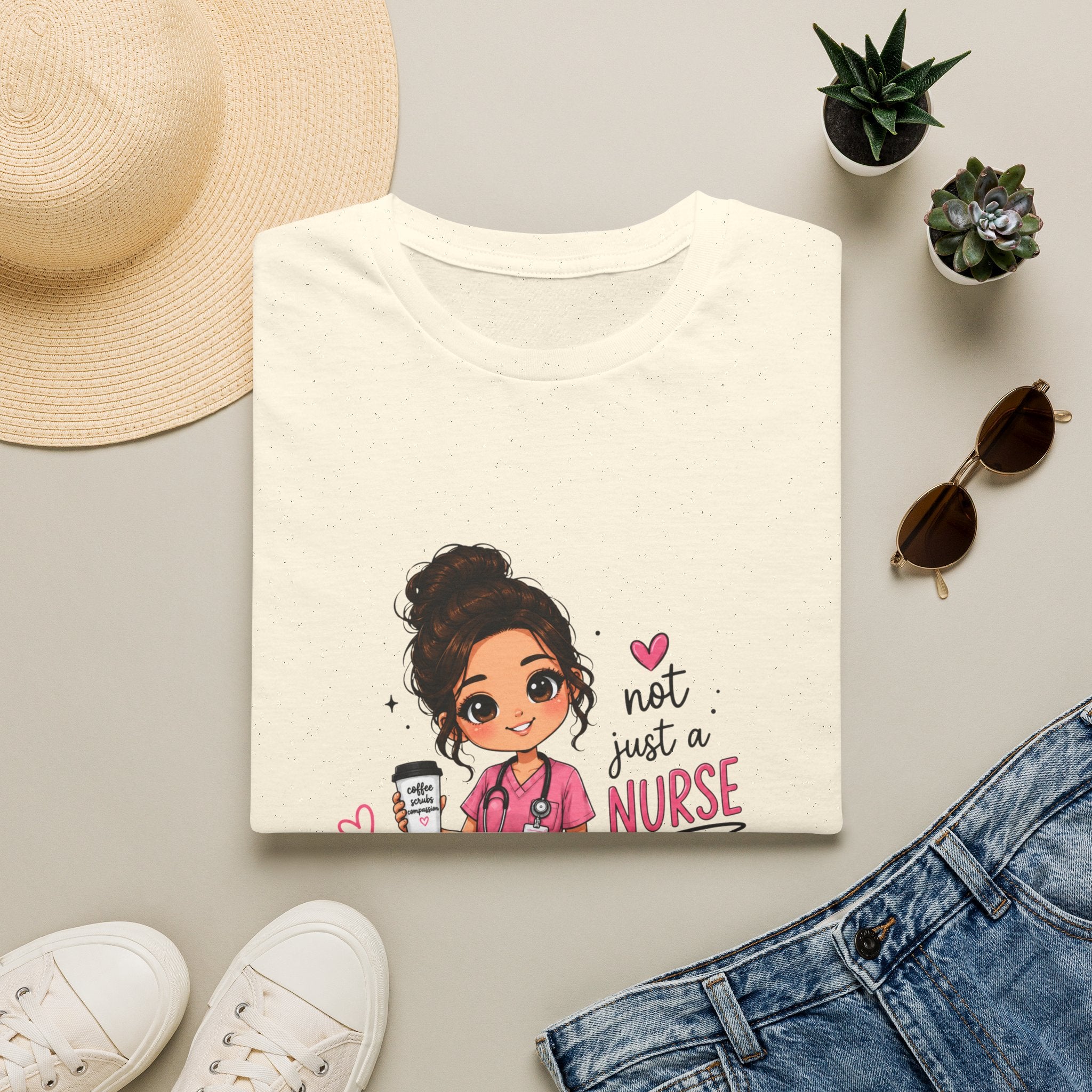Nurse Illustration T-Shirt — "Not Just a Nurse, a Healer" Cute Medical Gift