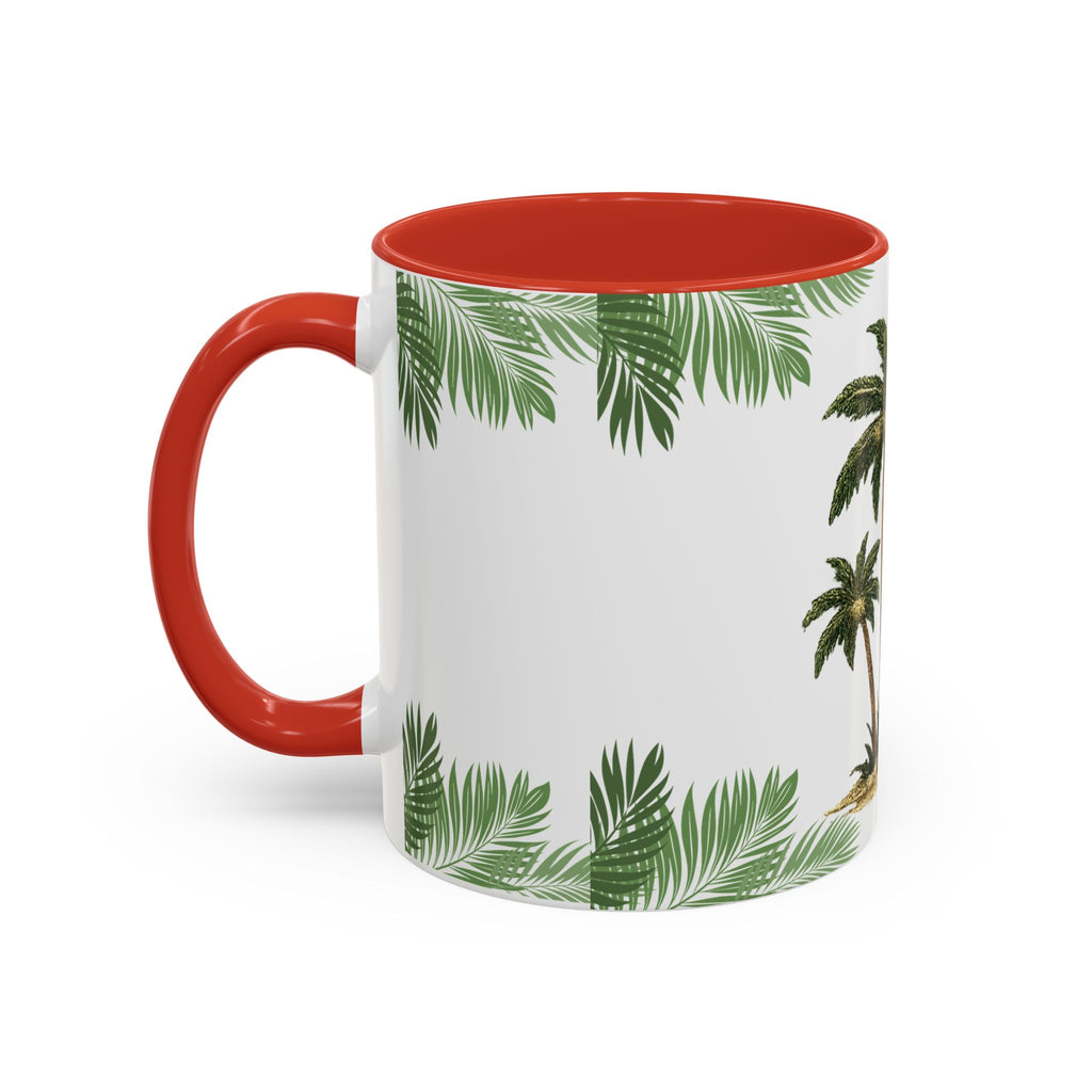 Tropical Palm Coffee Mug — Beachy Accent Mug with Palm Leaves (11oz)
