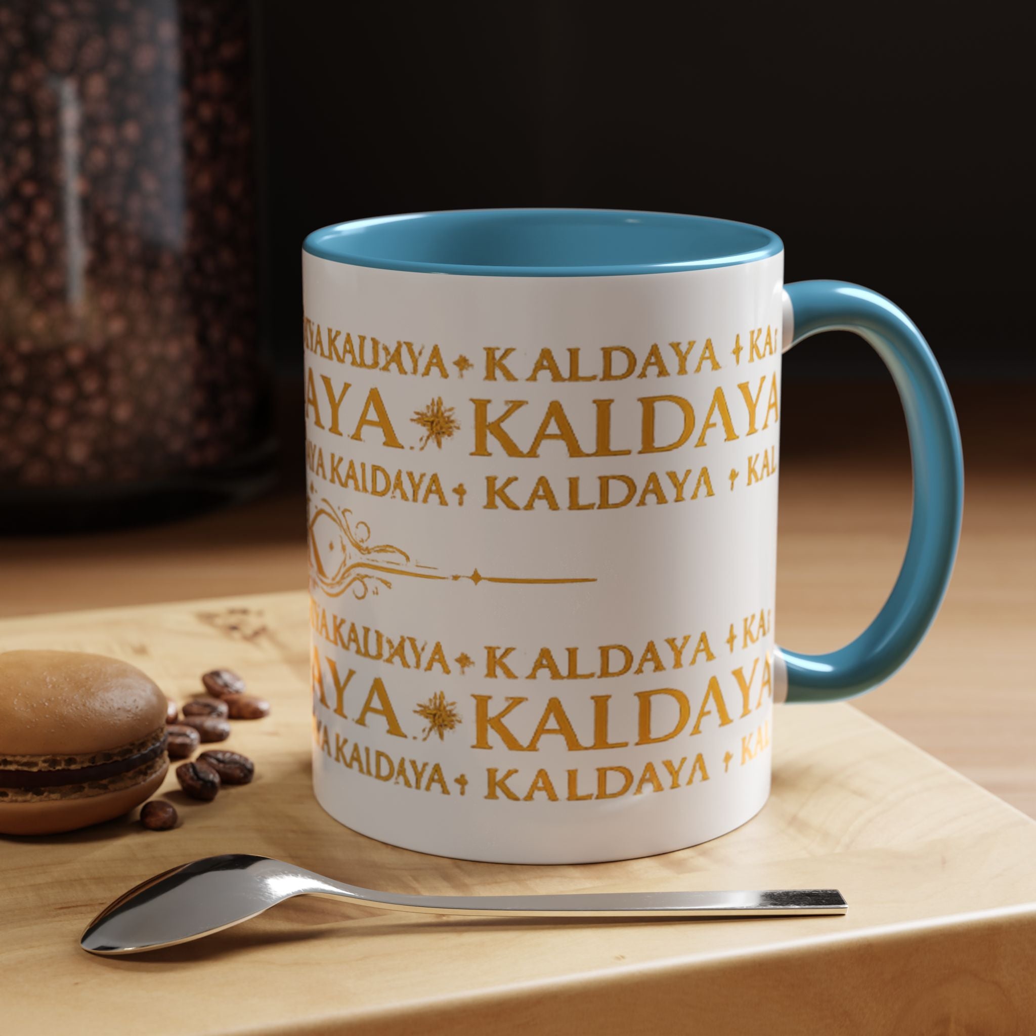 KALDAYA Monogram Accent Coffee Mug – Gold Script 11/15oz