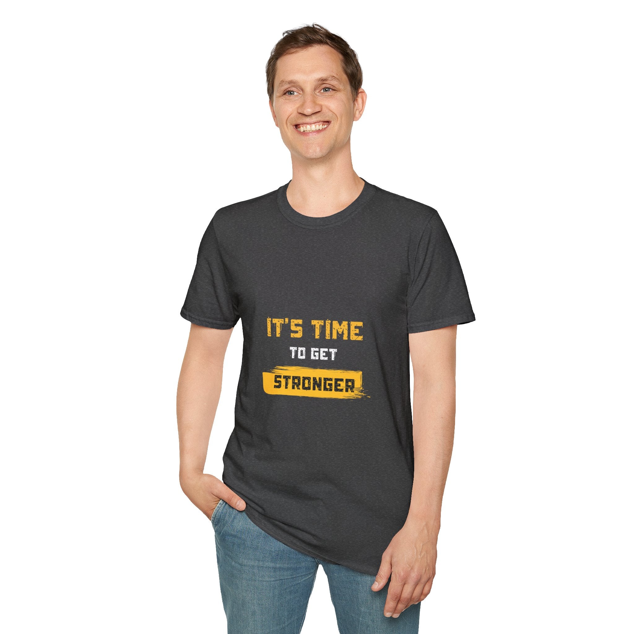 It’s Time To Get Stronger T-Shirt – Motivational Fitness Tee