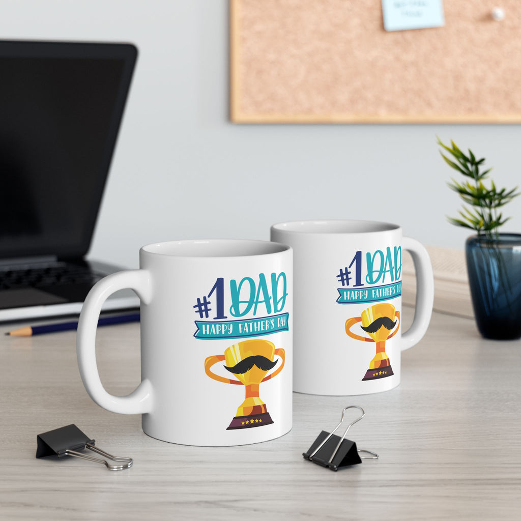 #1 Dad Coffee Mug – Funny Father’s Day Ceramic Mug (11oz)