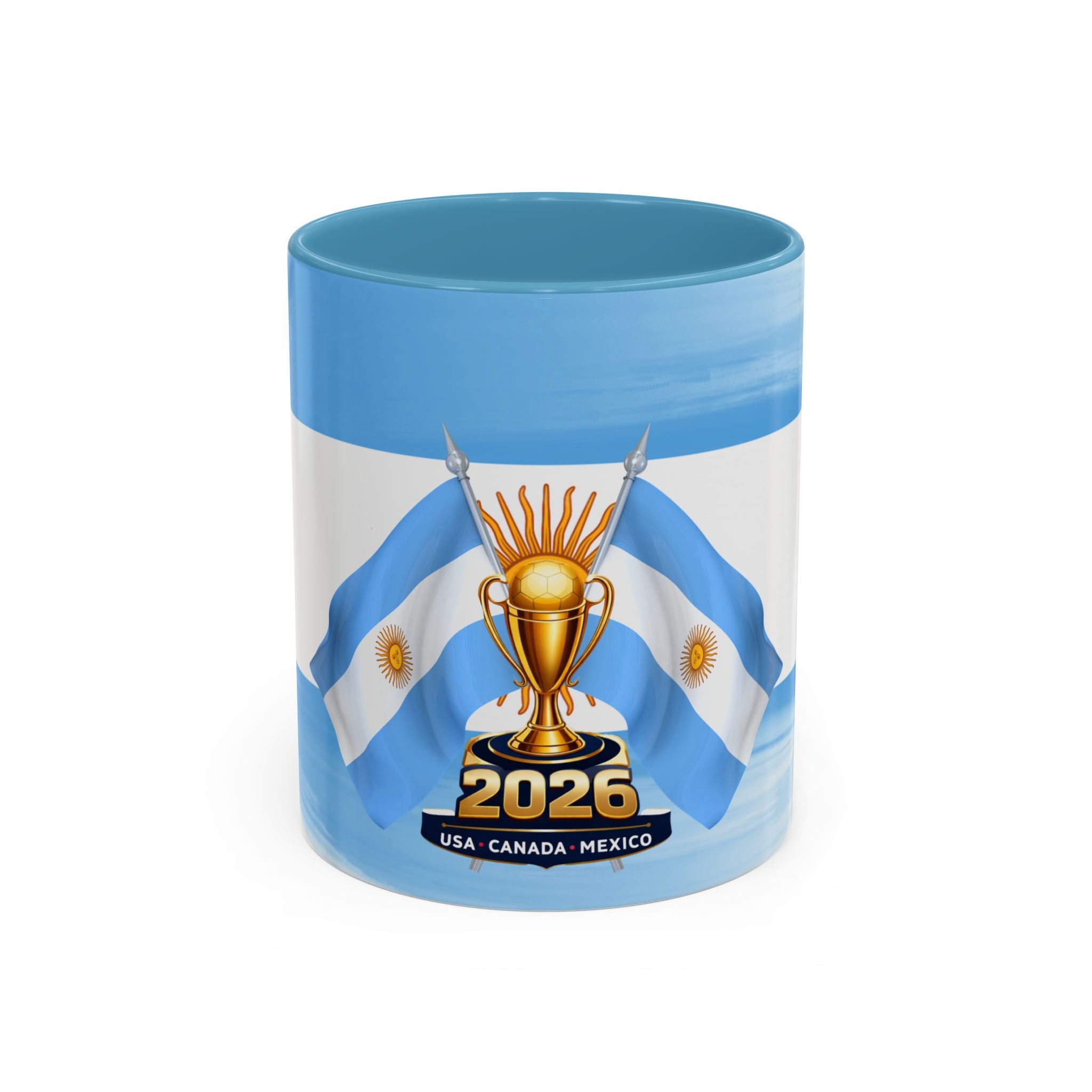 Argentina 2026 Soccer Trophy Coffee Mug – Copa USA Canada Mexico Fan Gift