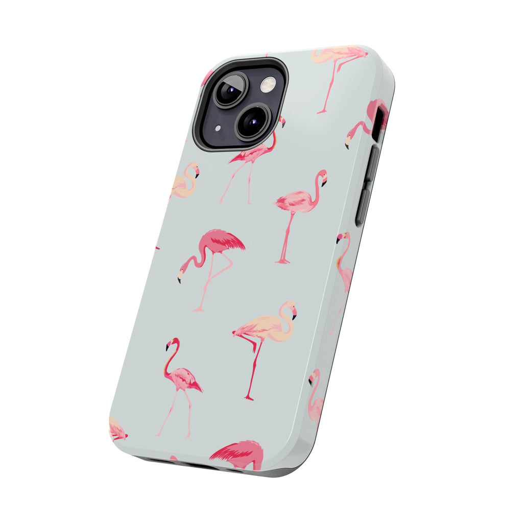 Flamingo Pattern Tough Phone Case — Cute Pink Birds Protective Phone Cover