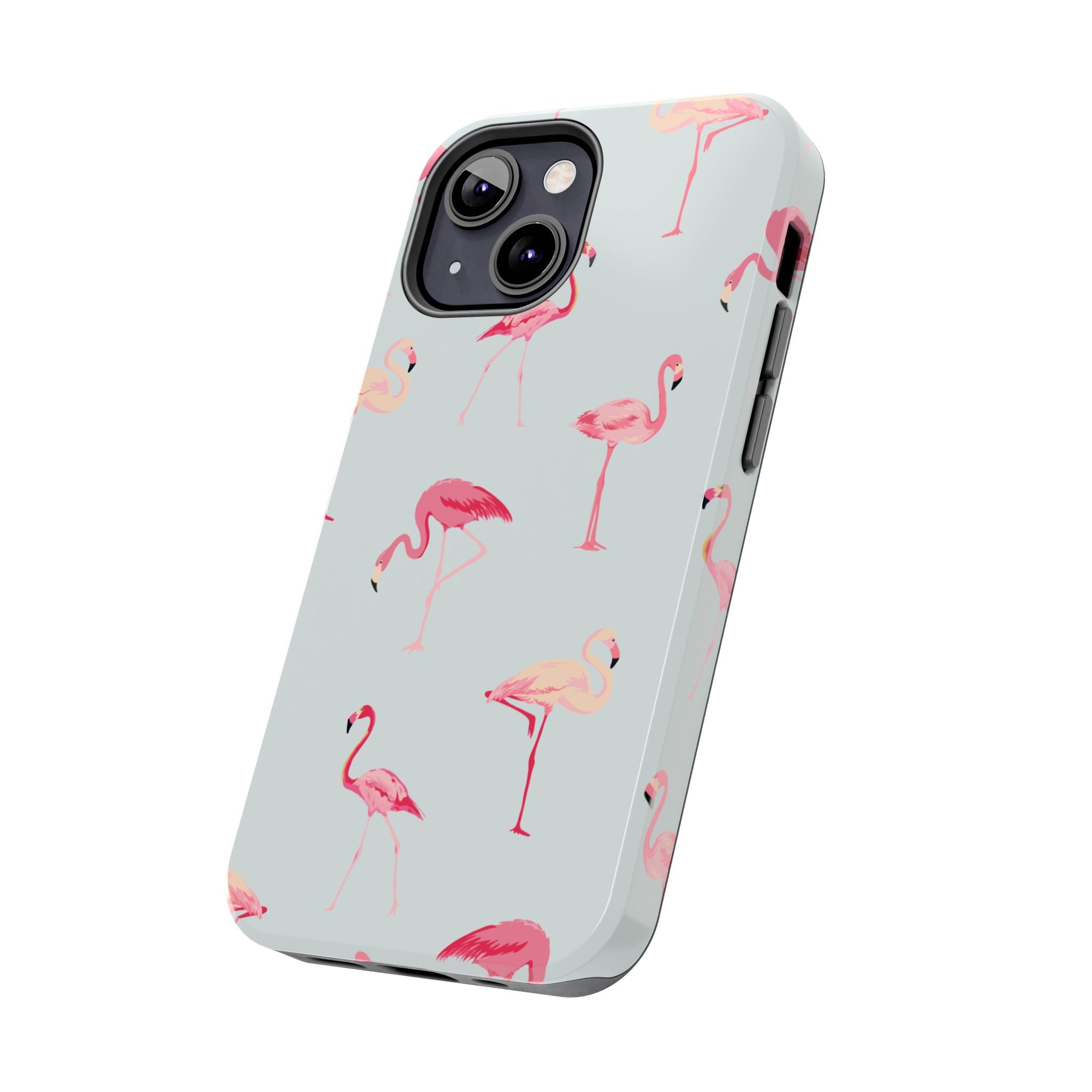 Flamingo Pattern Tough Phone Case — Cute Pink Birds Protective Phone Cover