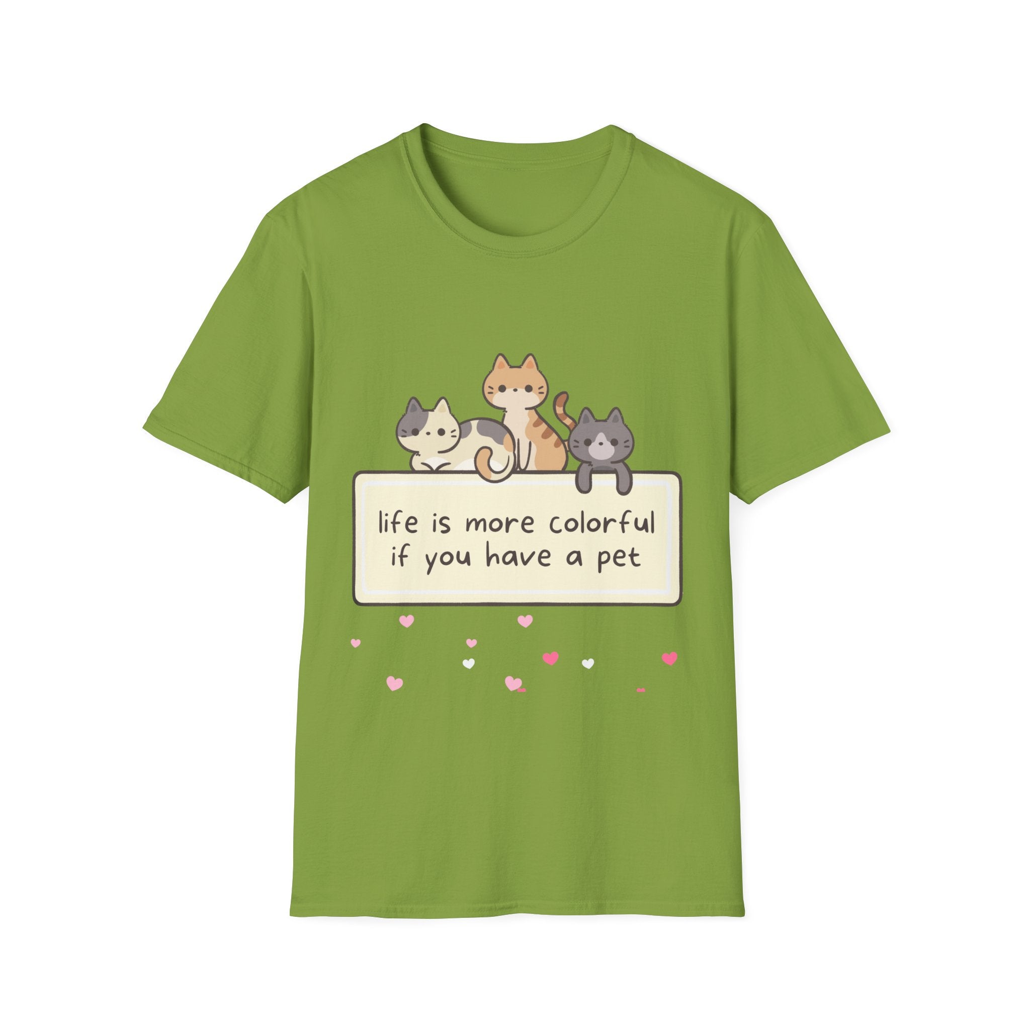 Pet Lover T‑Shirt — "Life Is More Colorful If You Have A Pet" Cute Cats Design